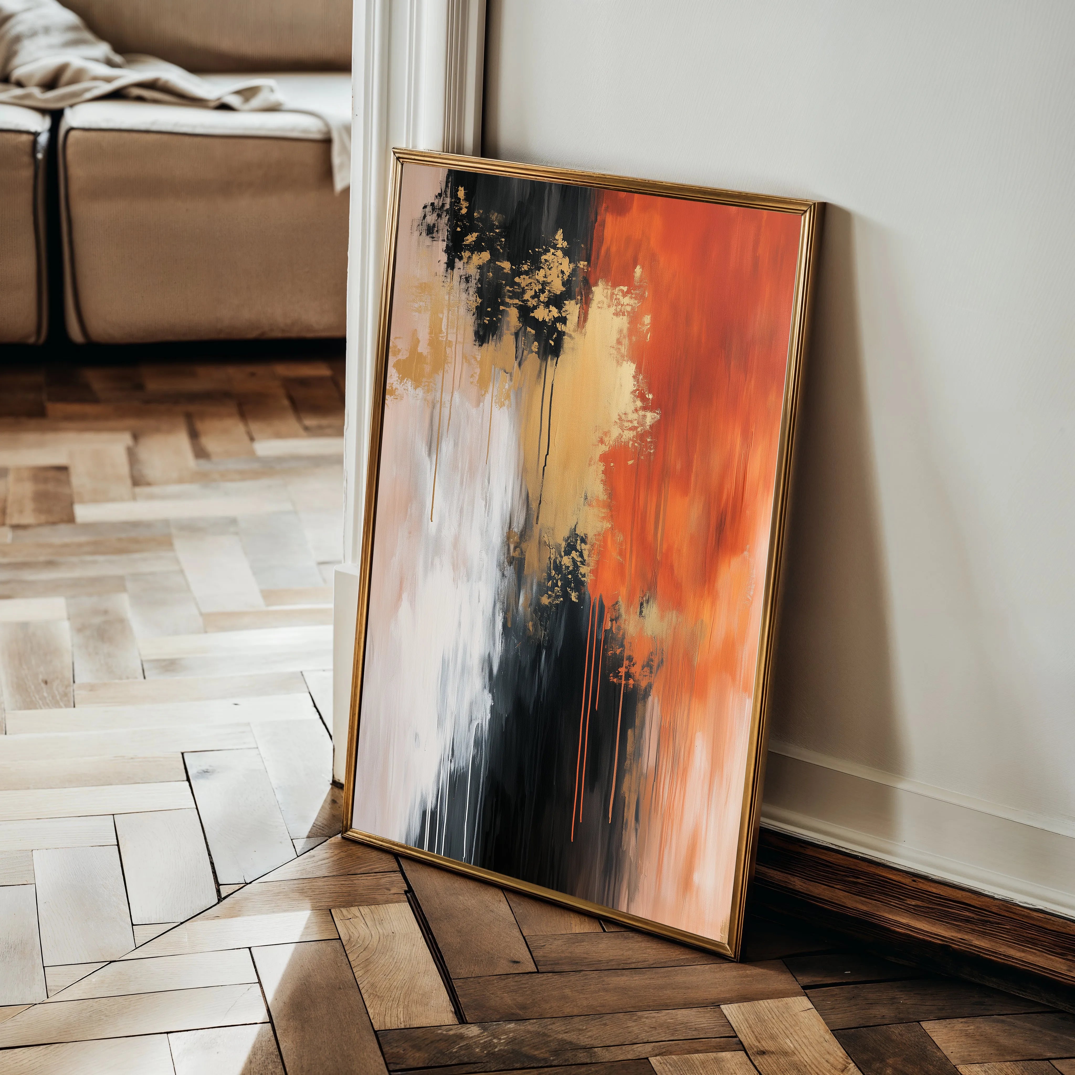 Abstract 371 Canvas Art 18" x 24" / 45 x 60 cm / Black