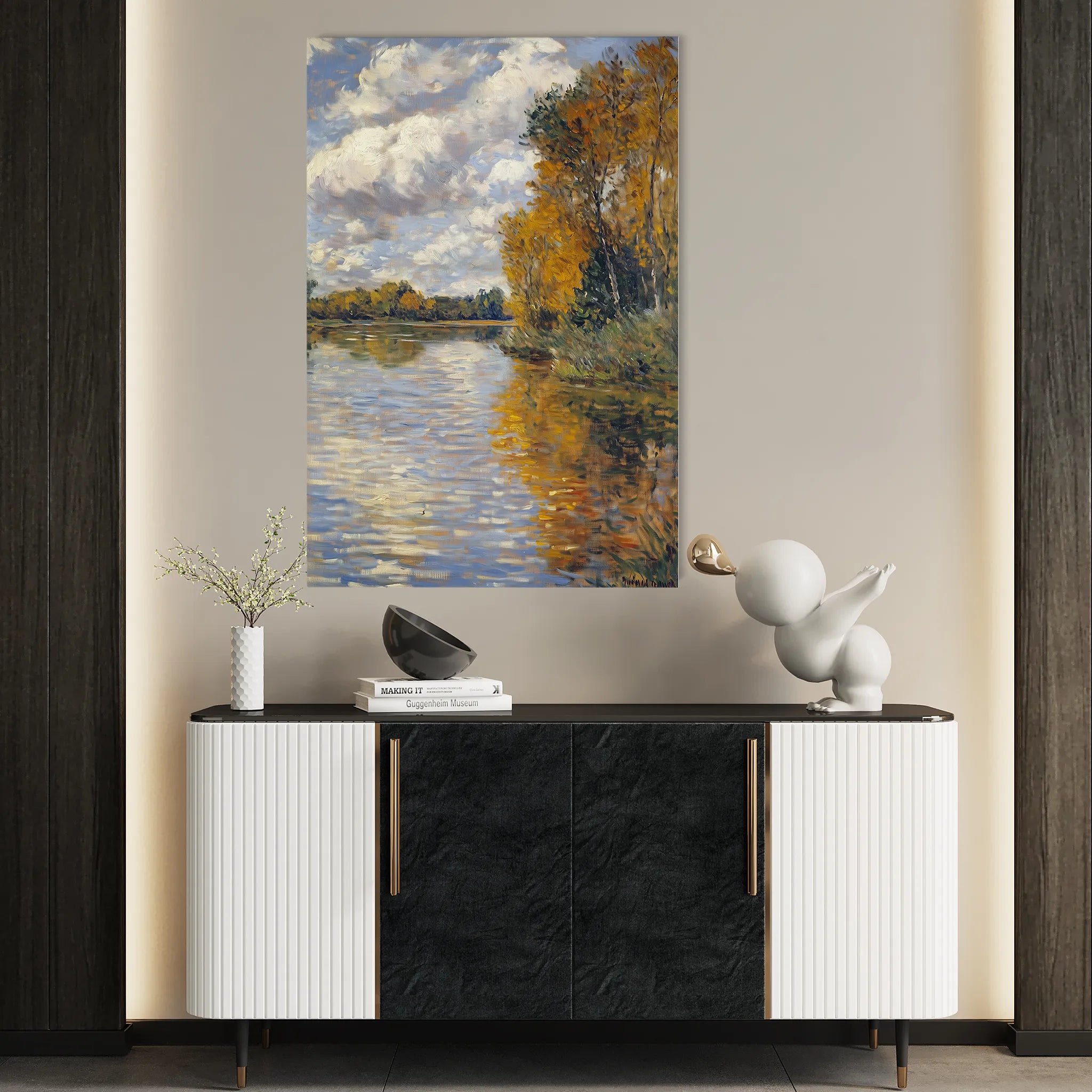 Landscape 373 Canvas Art 18" x 24" / 45 x 60 cm / Black