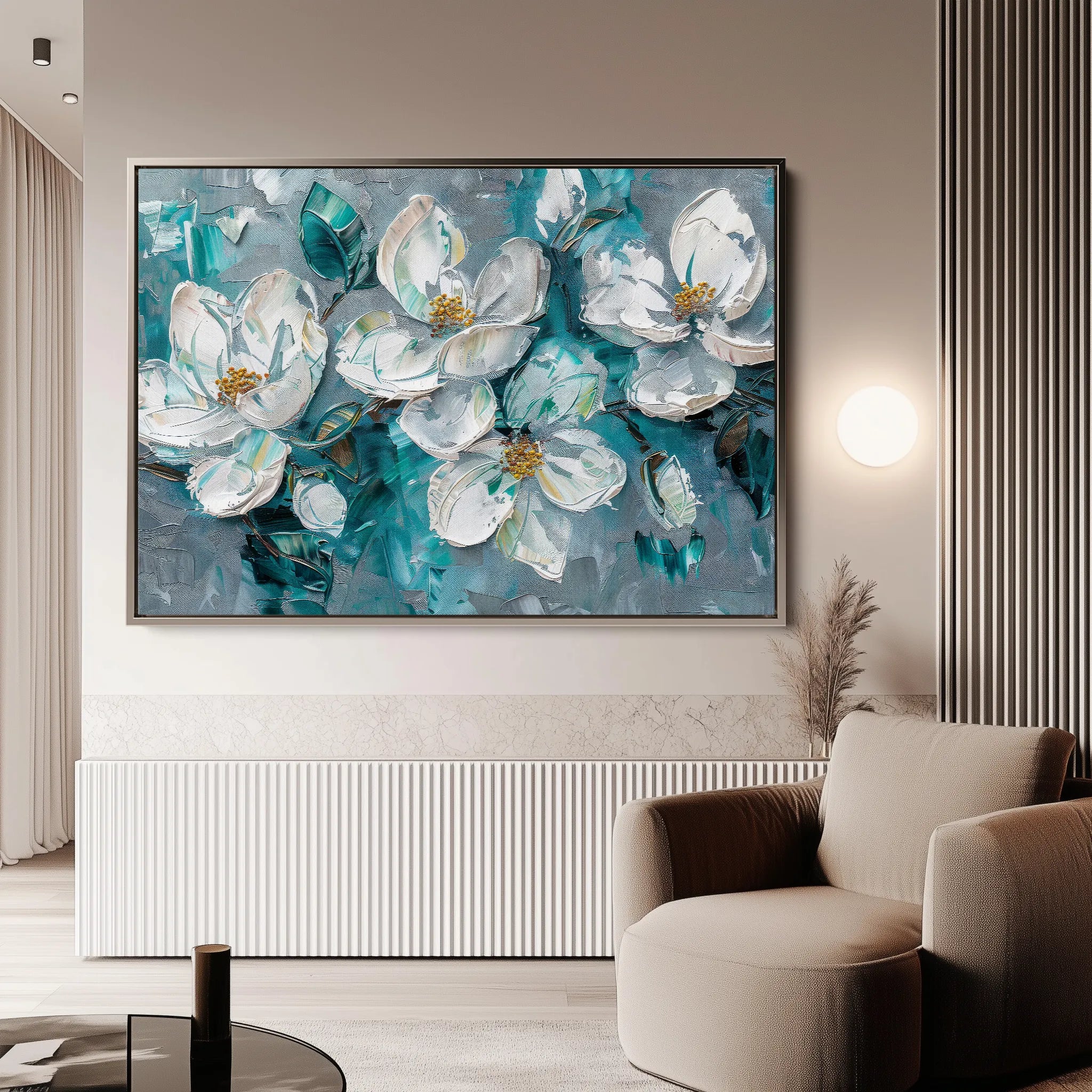 Floral 374 Canvas Art 18" x 24" / 45 x 60 cm / Black