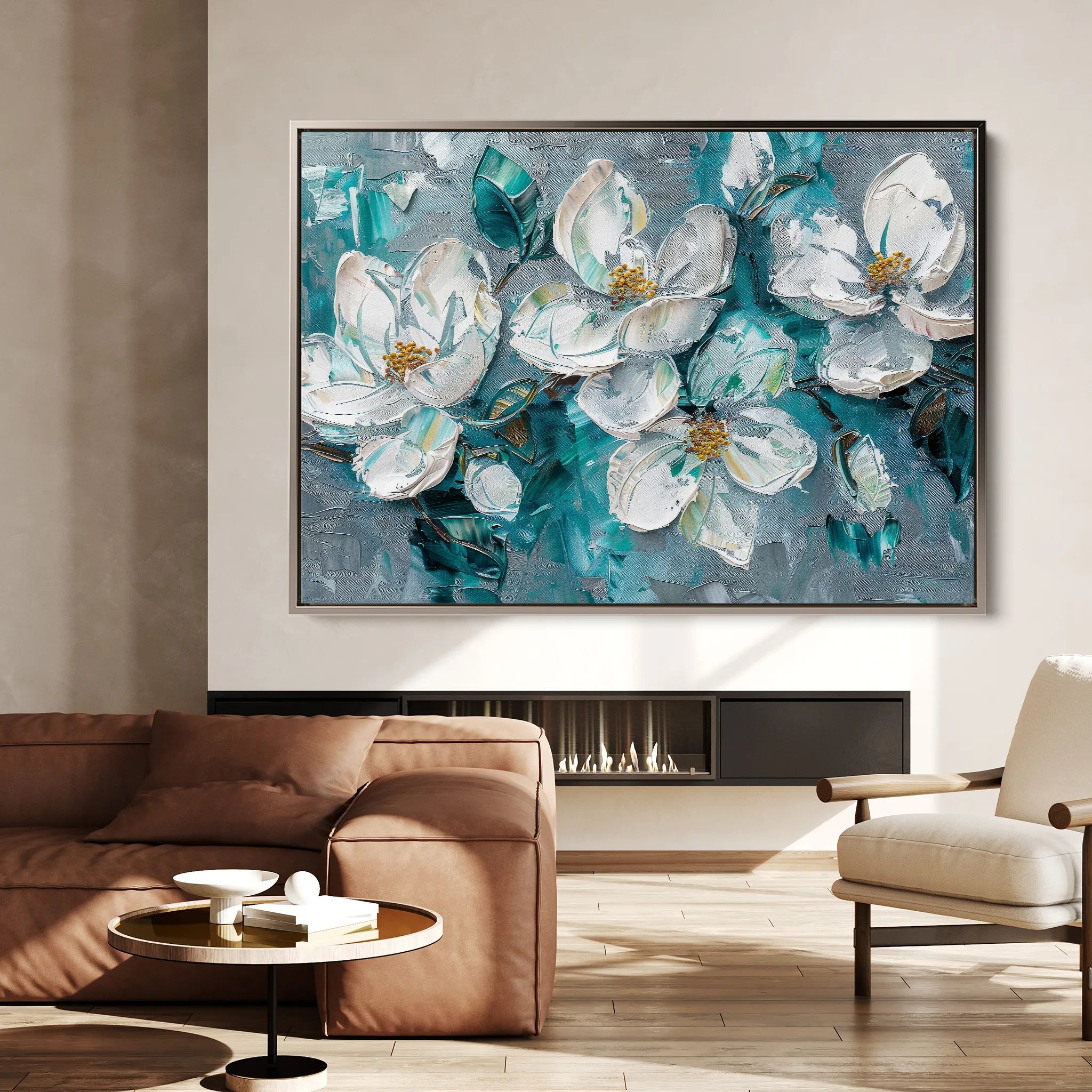 Floral 374 Canvas Art 18" x 24" / 45 x 60 cm / Black