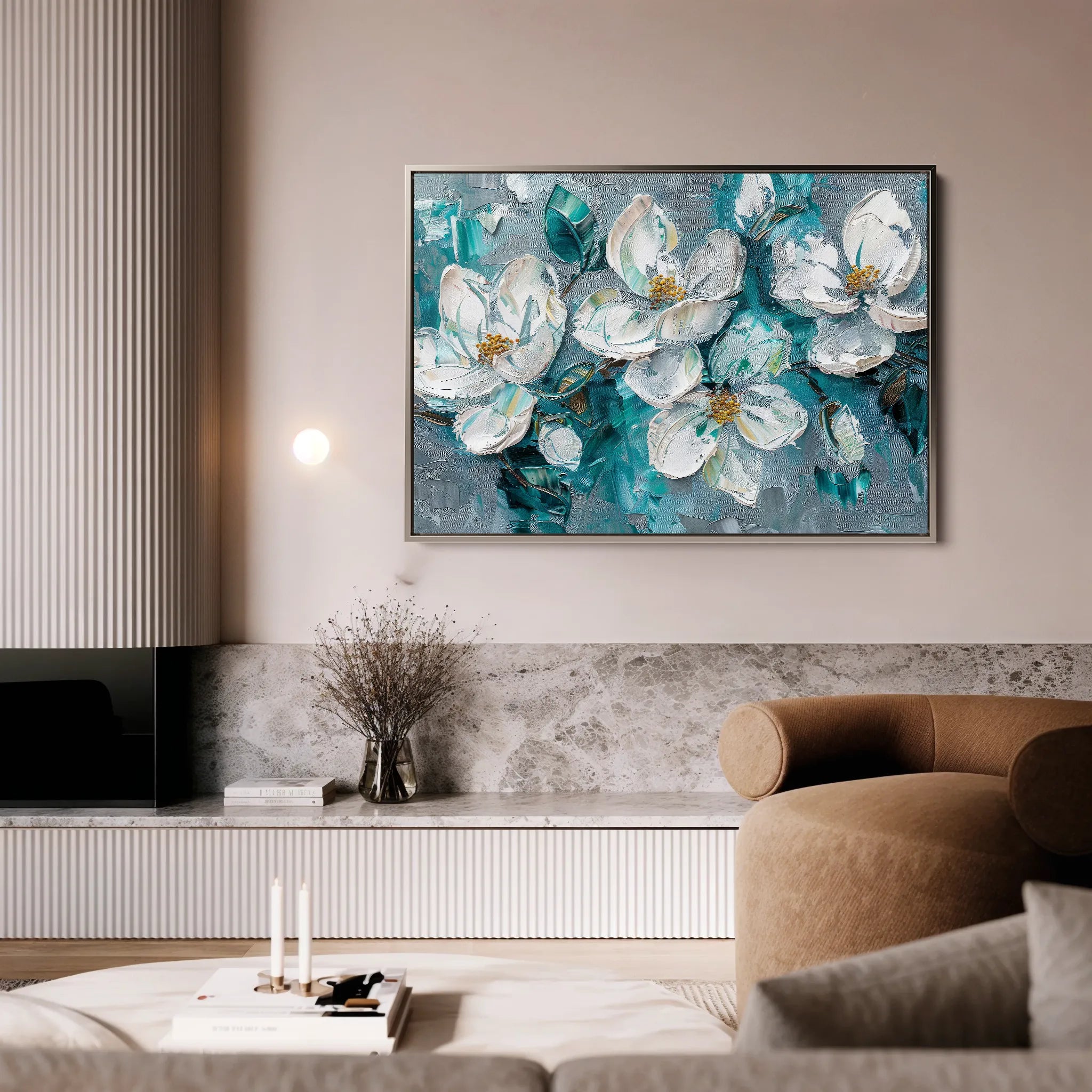 Floral 374 Canvas Art 18" x 24" / 45 x 60 cm / Black