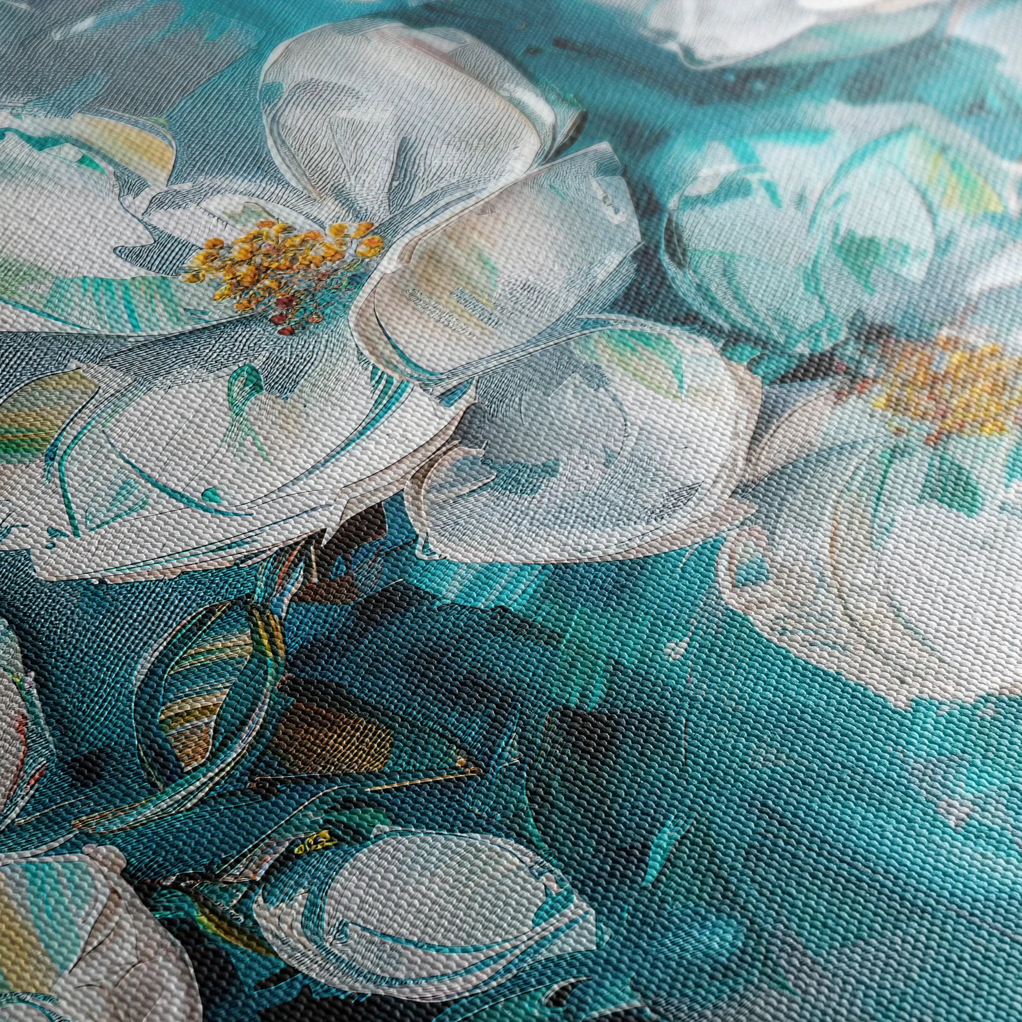 Floral 374 Canvas Art 18" x 24" / 45 x 60 cm / Black