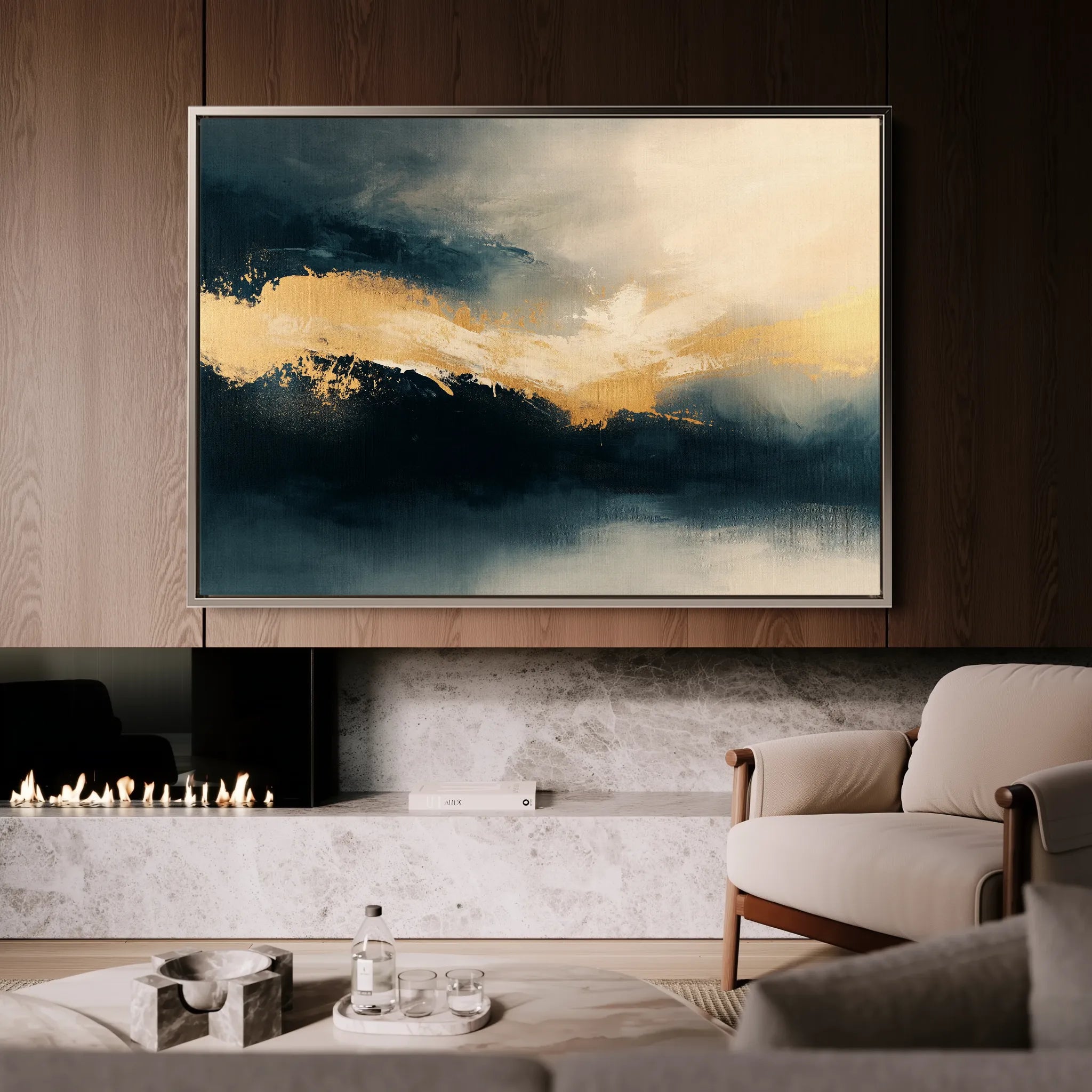 Abstract 377 Canvas Art 18" x 24" / 45 x 60 cm / Black