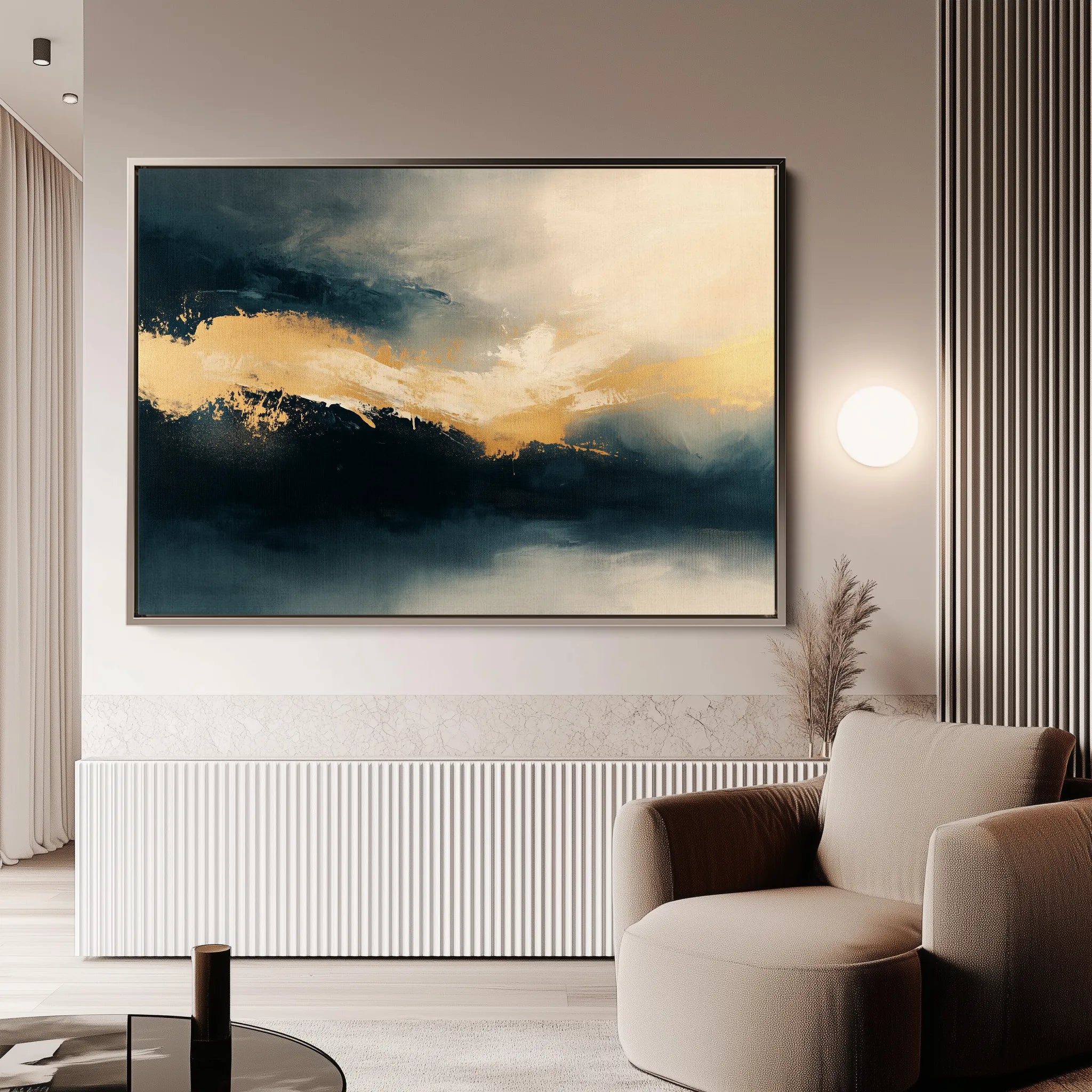 Abstract 377 Canvas Art 18" x 24" / 45 x 60 cm / Black