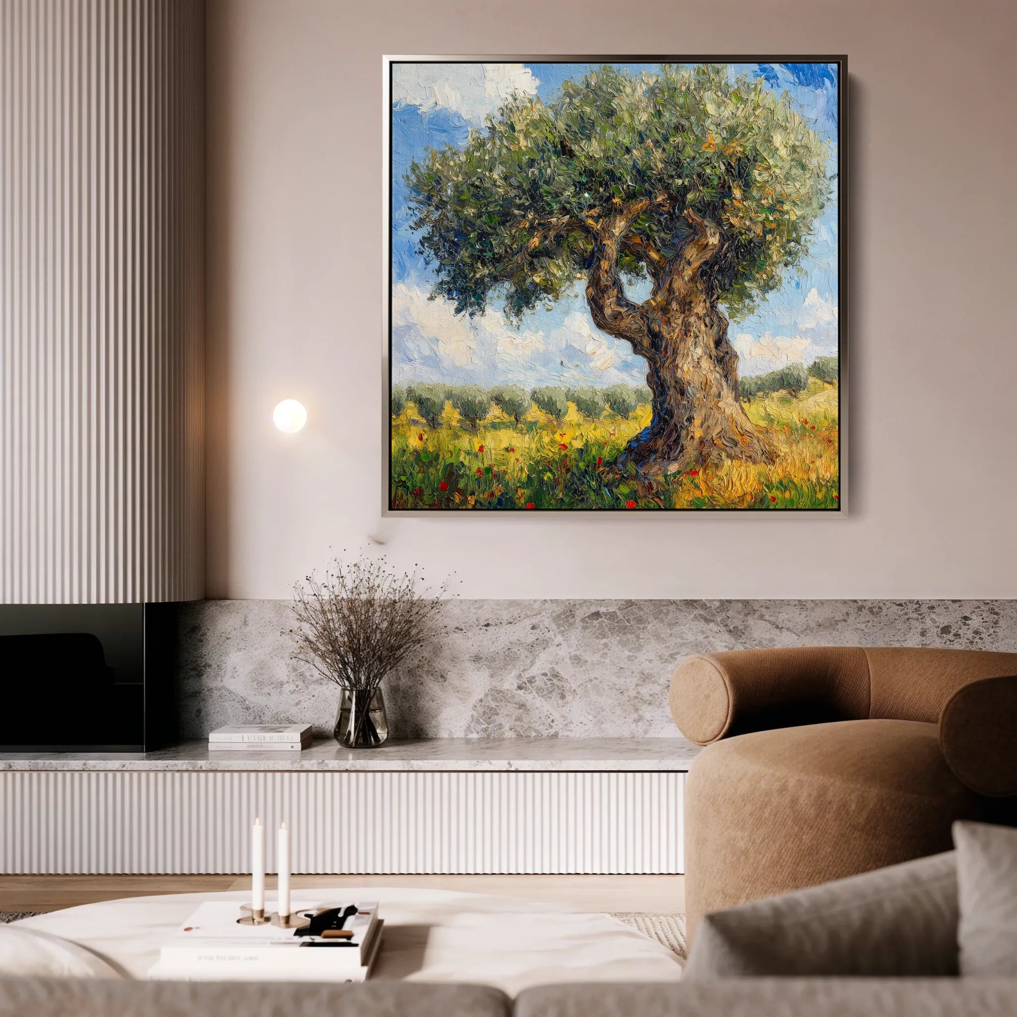 Landscape 385 Canvas Art 16" x 16" / 40 x 40 cm / Black
