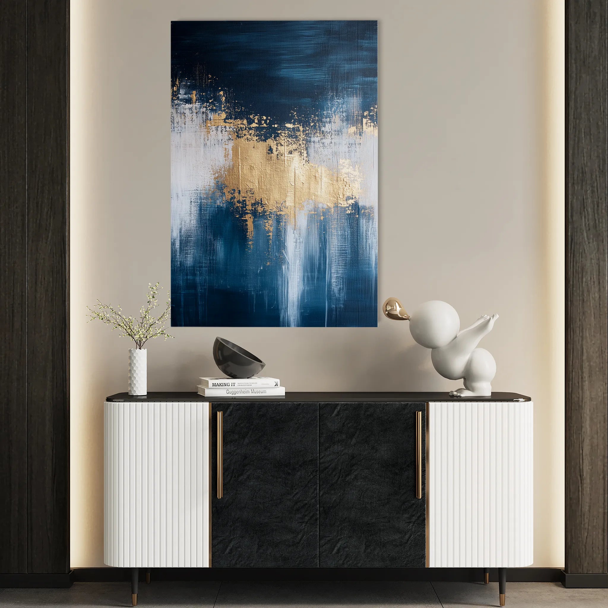 Abstract 392 Canvas Art 18" x 24" / 45 x 60 cm / Black
