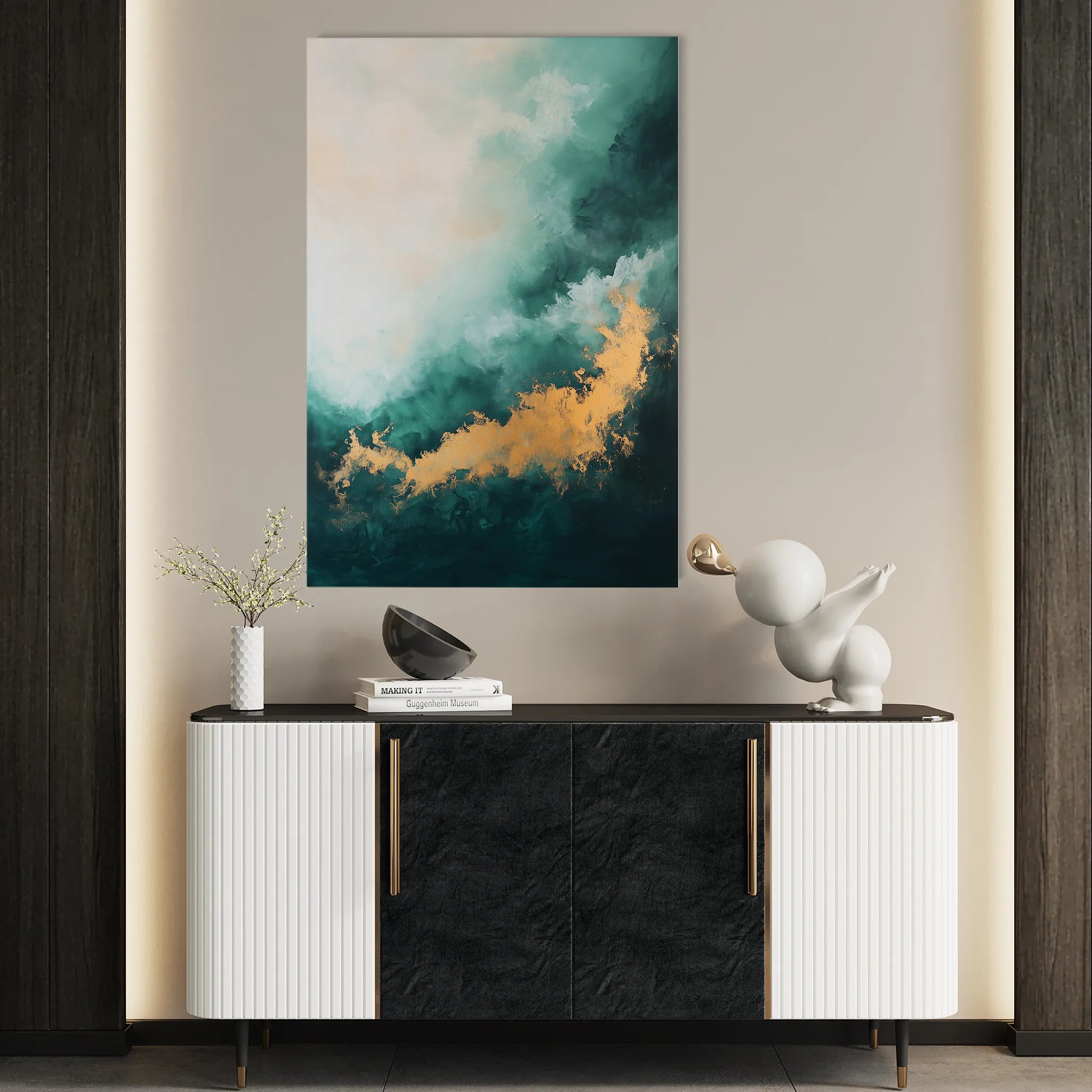 Abstract 393 Canvas Art 18" x 24" / 45 x 60 cm / Black