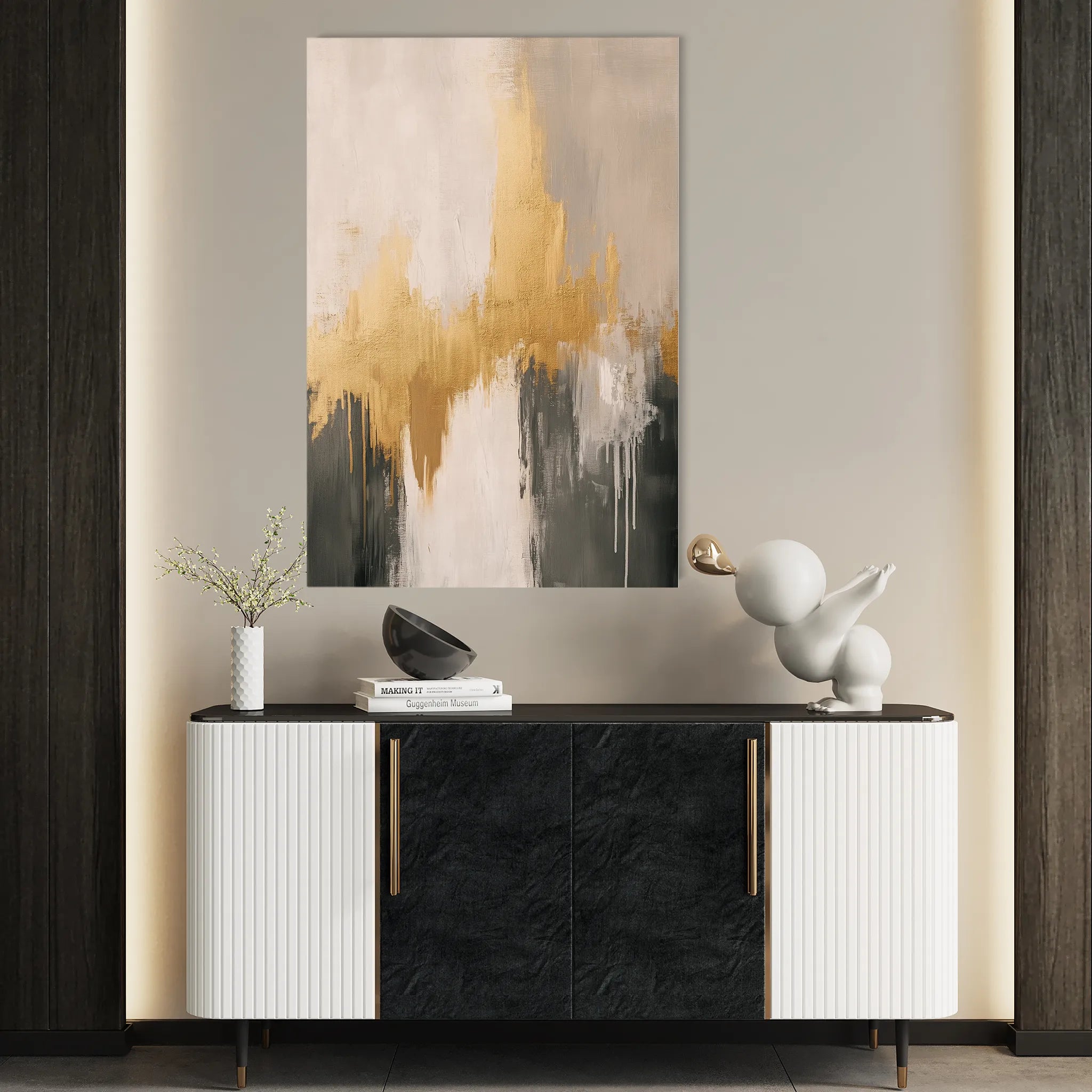Abstract 394 Canvas Art 18" x 24" / 45 x 60 cm / Black