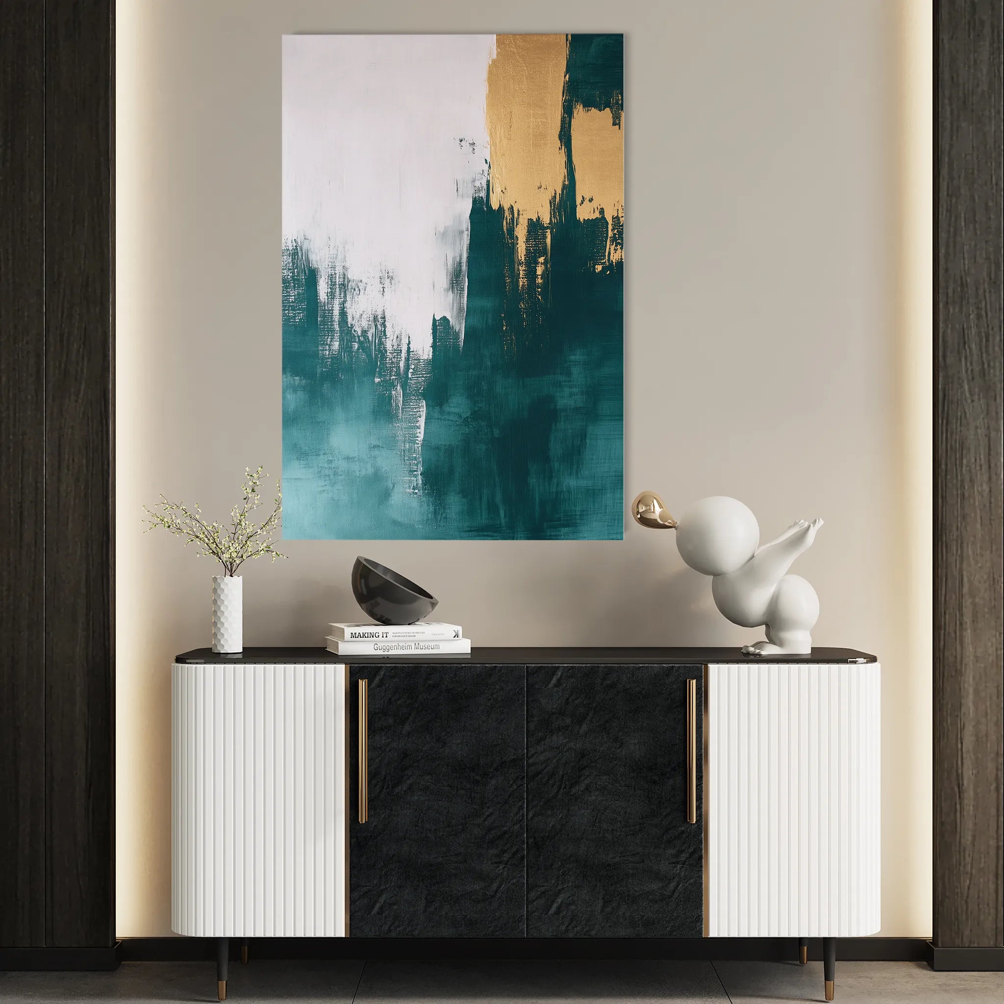 Abstract 399 Canvas Art 18" x 24" / 45 x 60 cm / Black