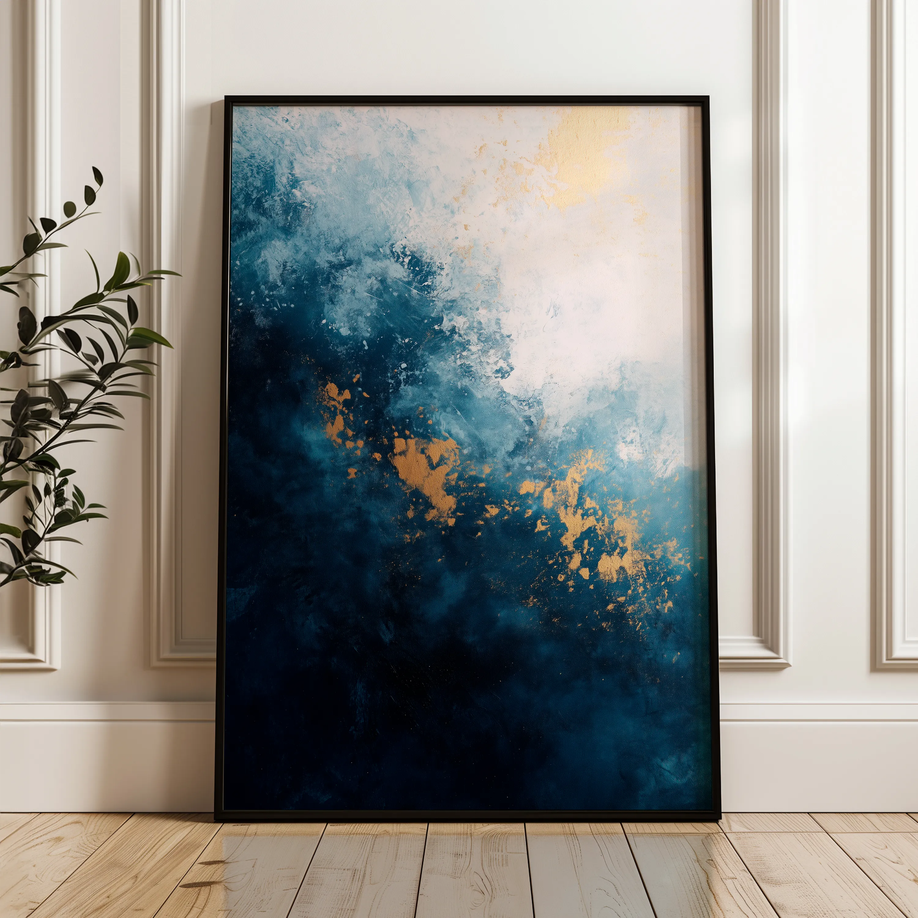 Abstract 405 Canvas Art 18" x 24" / 45 x 60 cm / Black