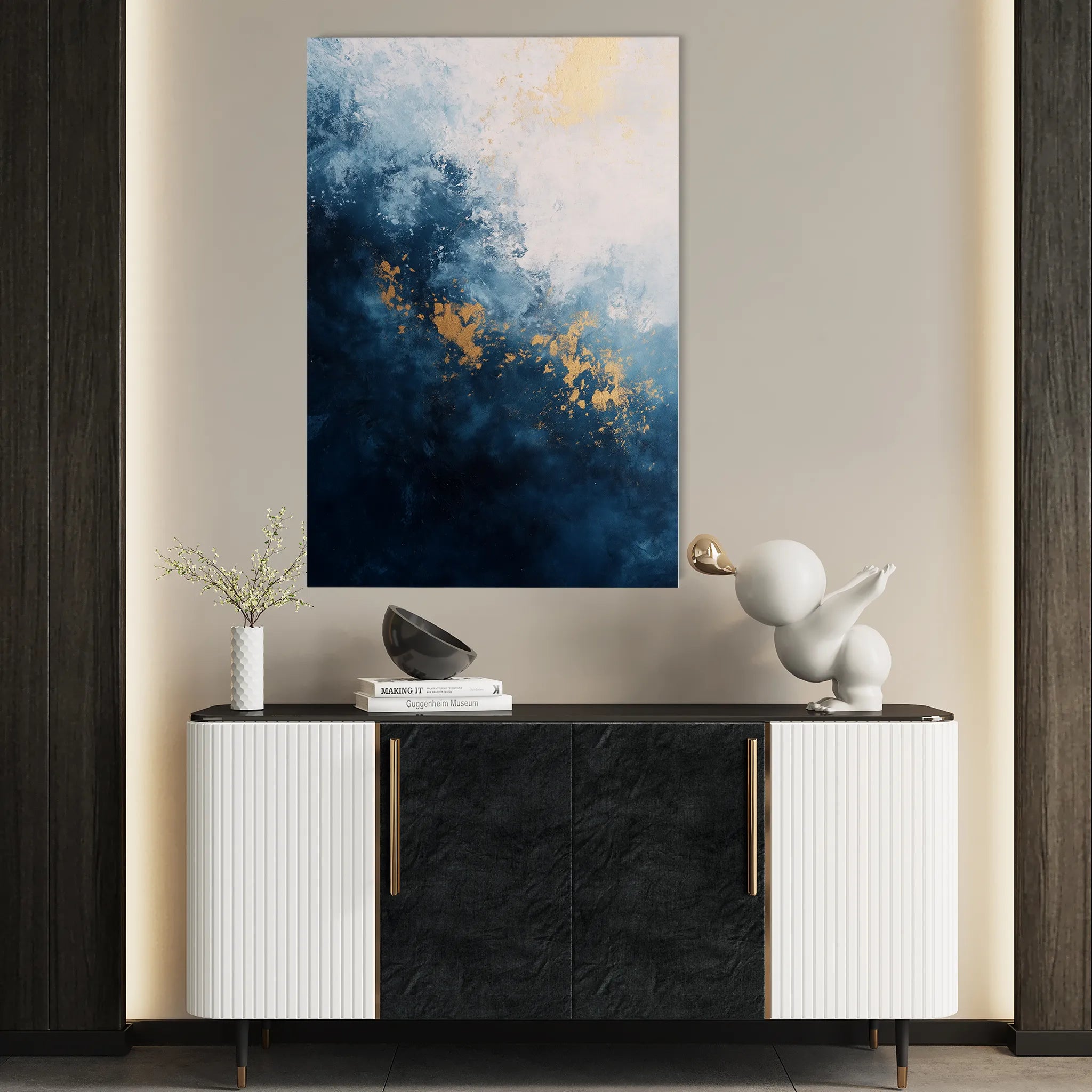 Abstract 405 Canvas Art 18" x 24" / 45 x 60 cm / Black