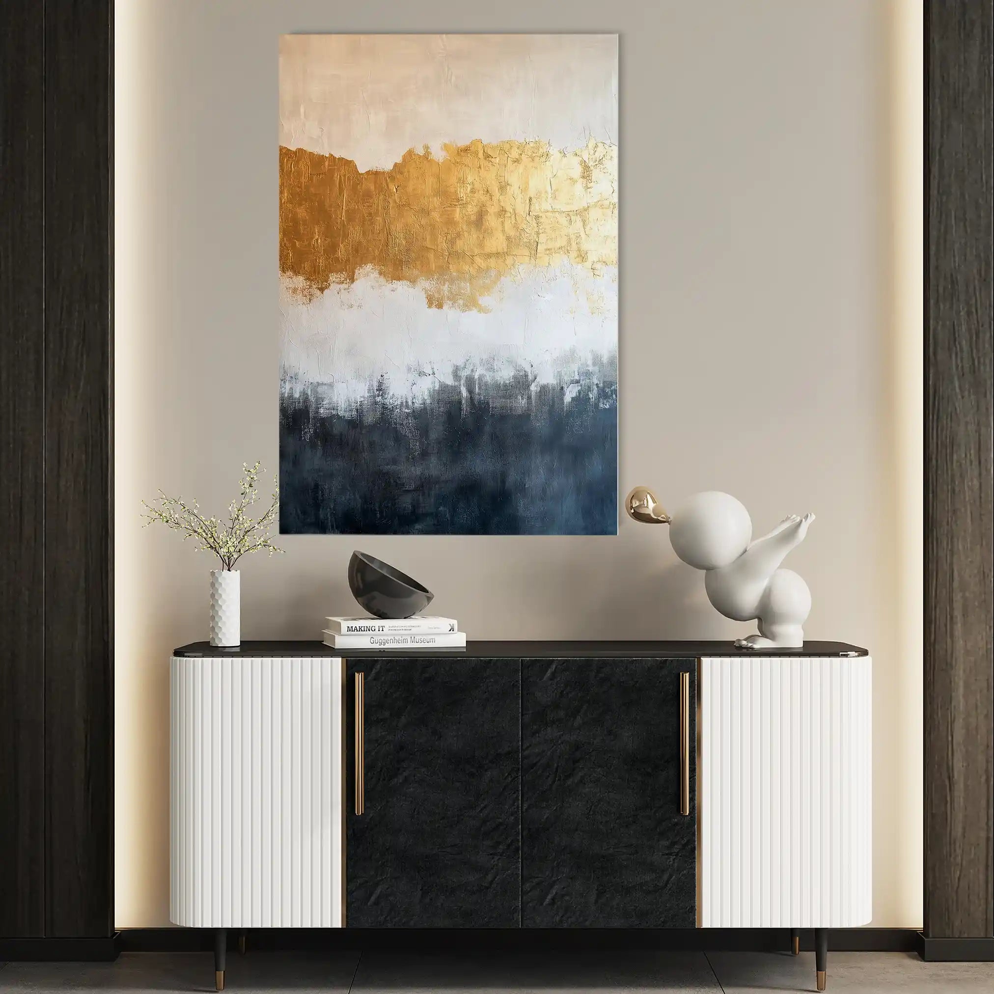 Abstract 407 Canvas Art 18" x 24" / 45 x 60 cm / Black