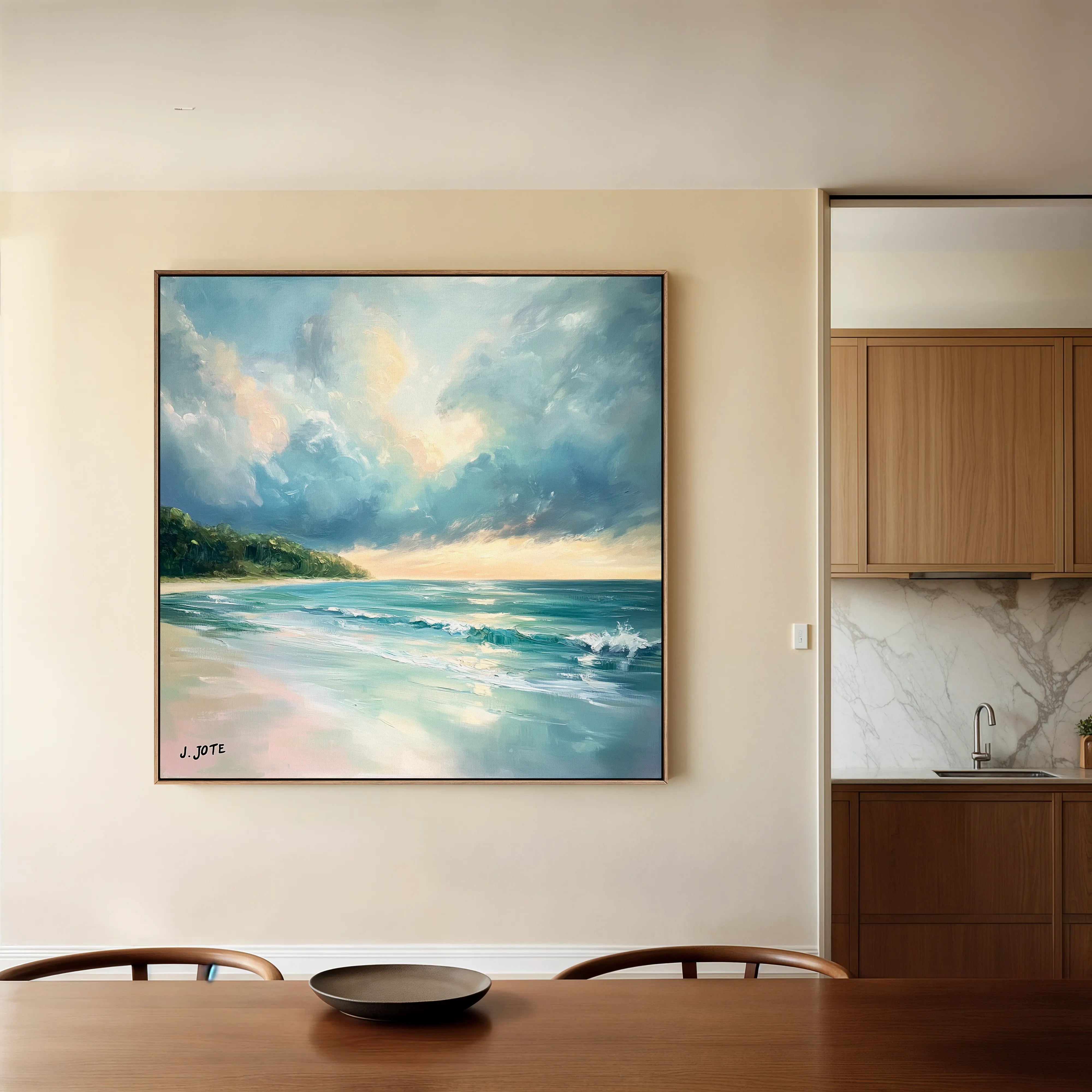 Landscape 411 Canvas Art 16" x 16" / 40 x 40 cm / Black
