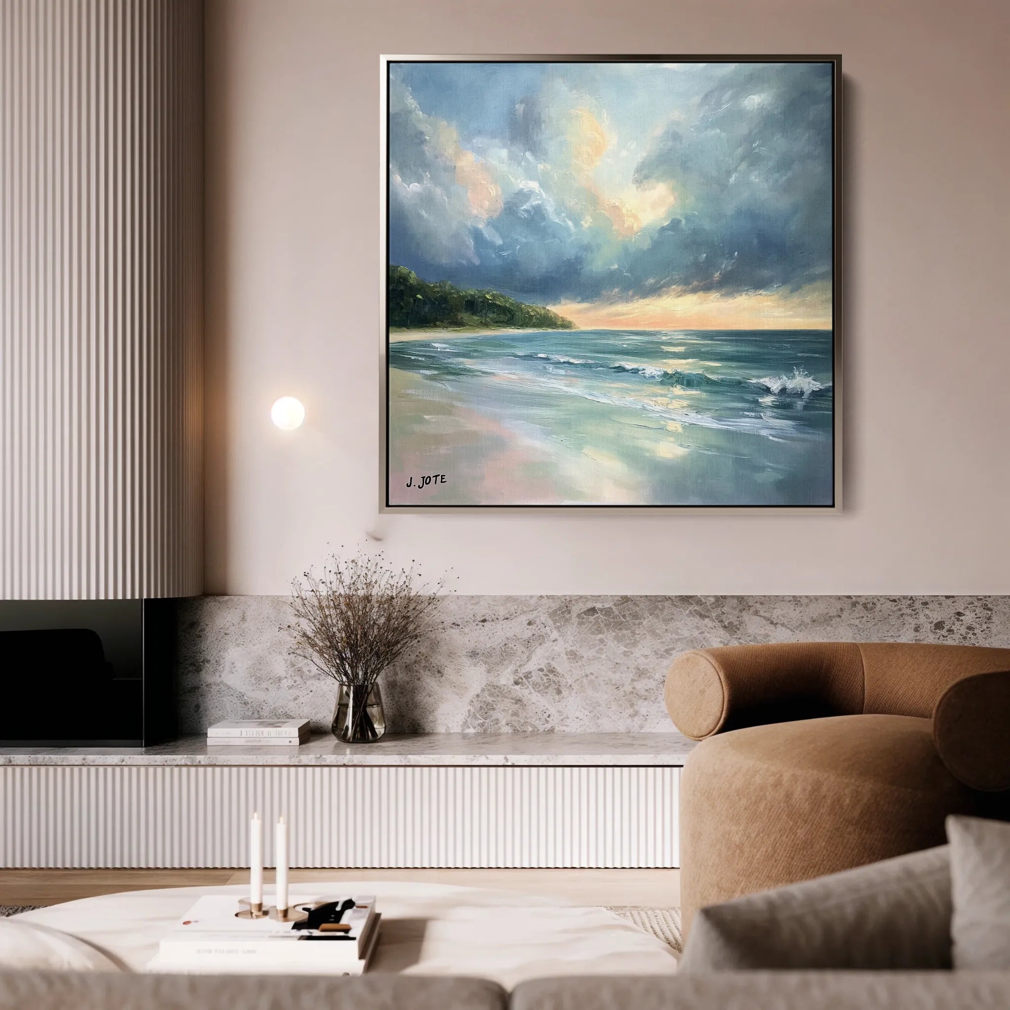 Landscape 411 Canvas Art 16" x 16" / 40 x 40 cm / Black