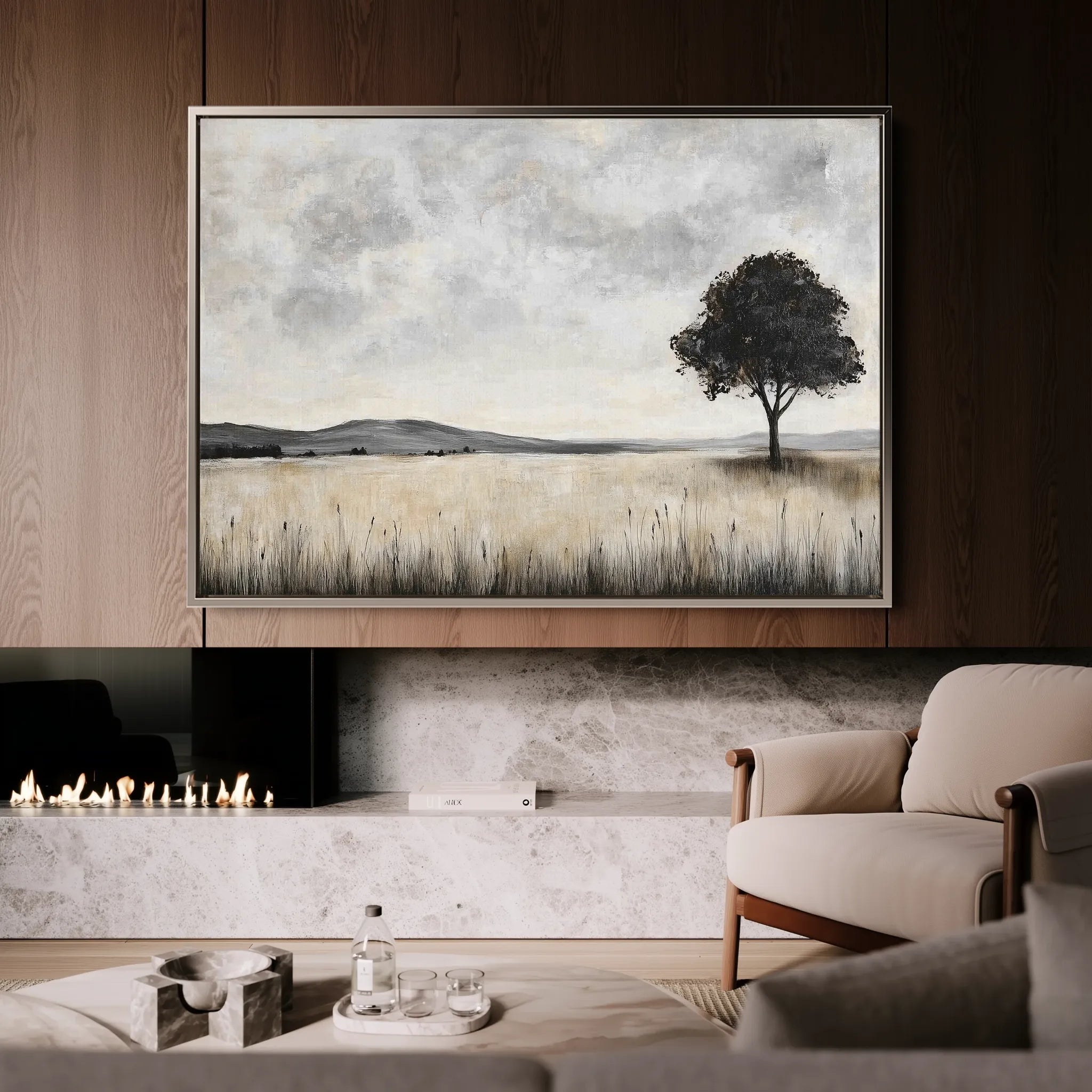 Landscape 413 Canvas Art 18" x 24" / 45 x 60 cm / Black