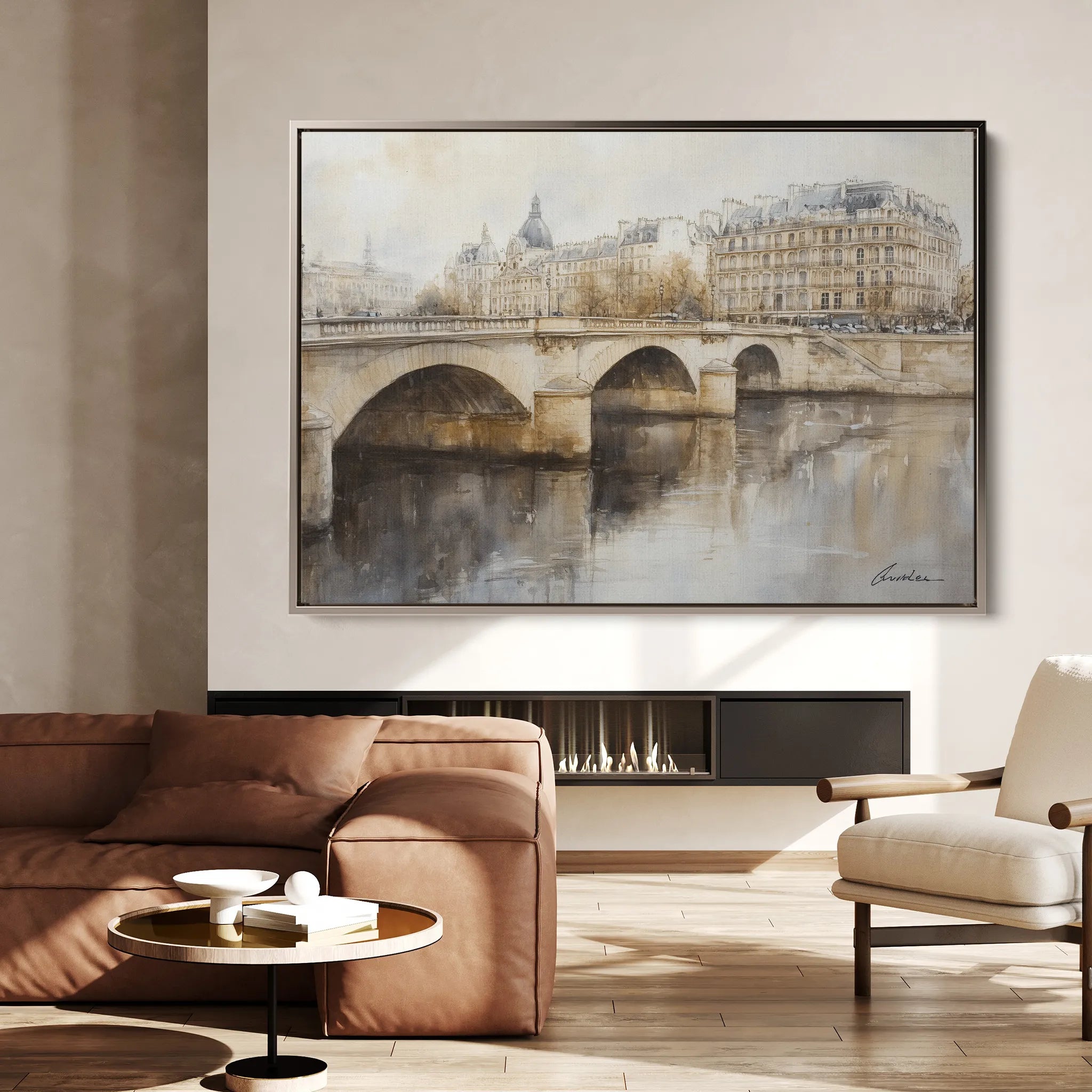 Landscape 414 Canvas Art 18" x 24" / 45 x 60 cm / Black
