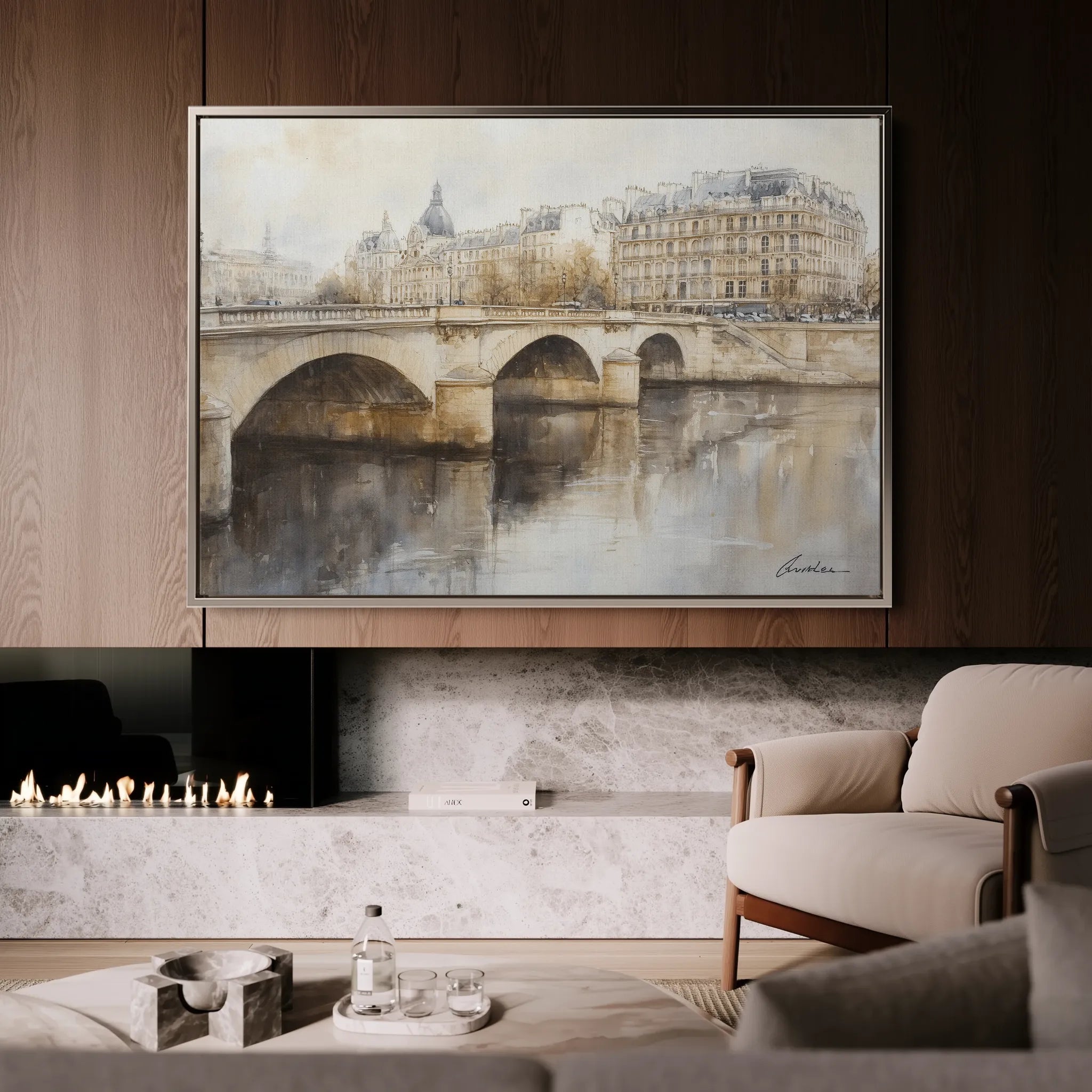 Landscape 414 Canvas Art 18" x 24" / 45 x 60 cm / Black