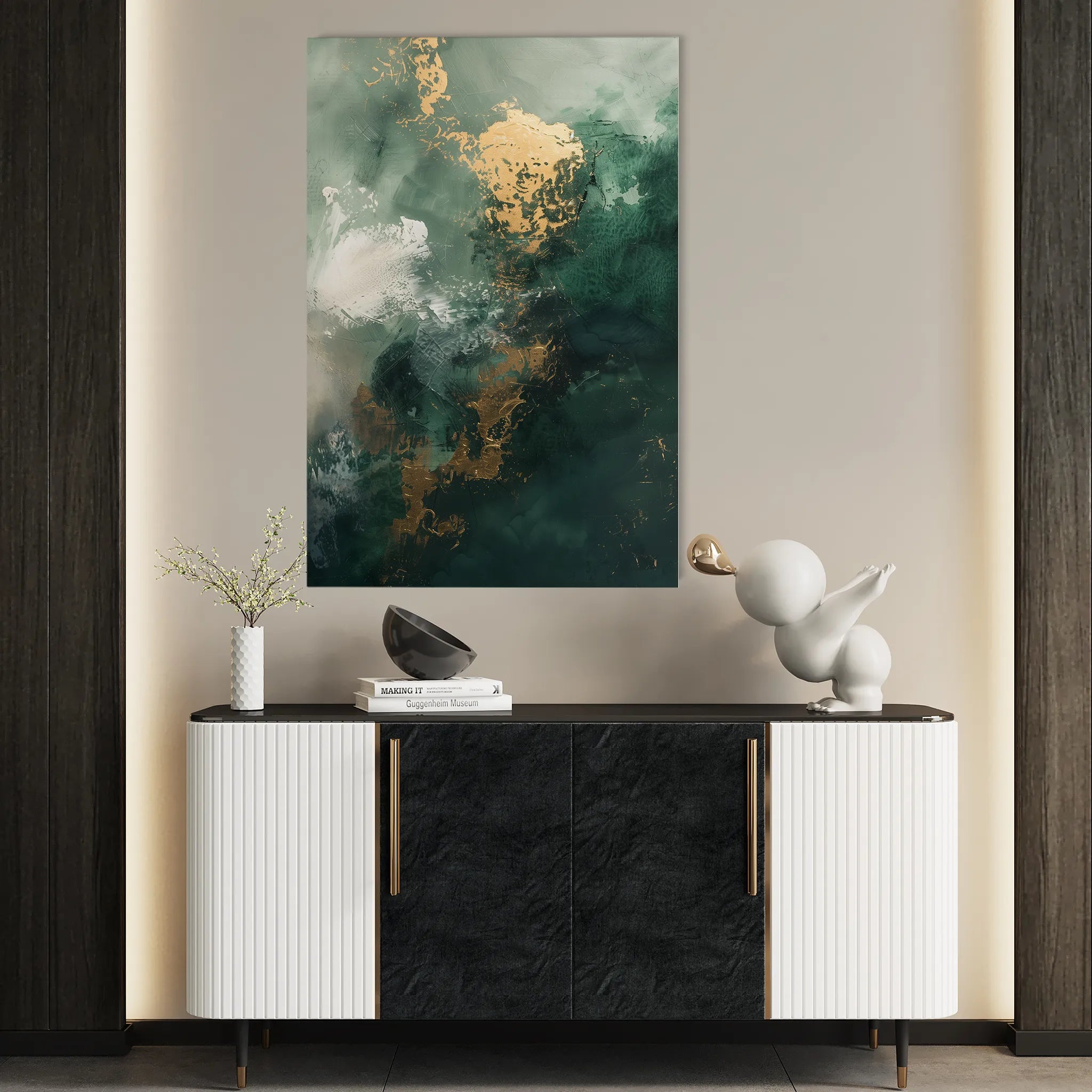 Abstract 415 Canvas Art 18" x 24" / 45 x 60 cm / Black