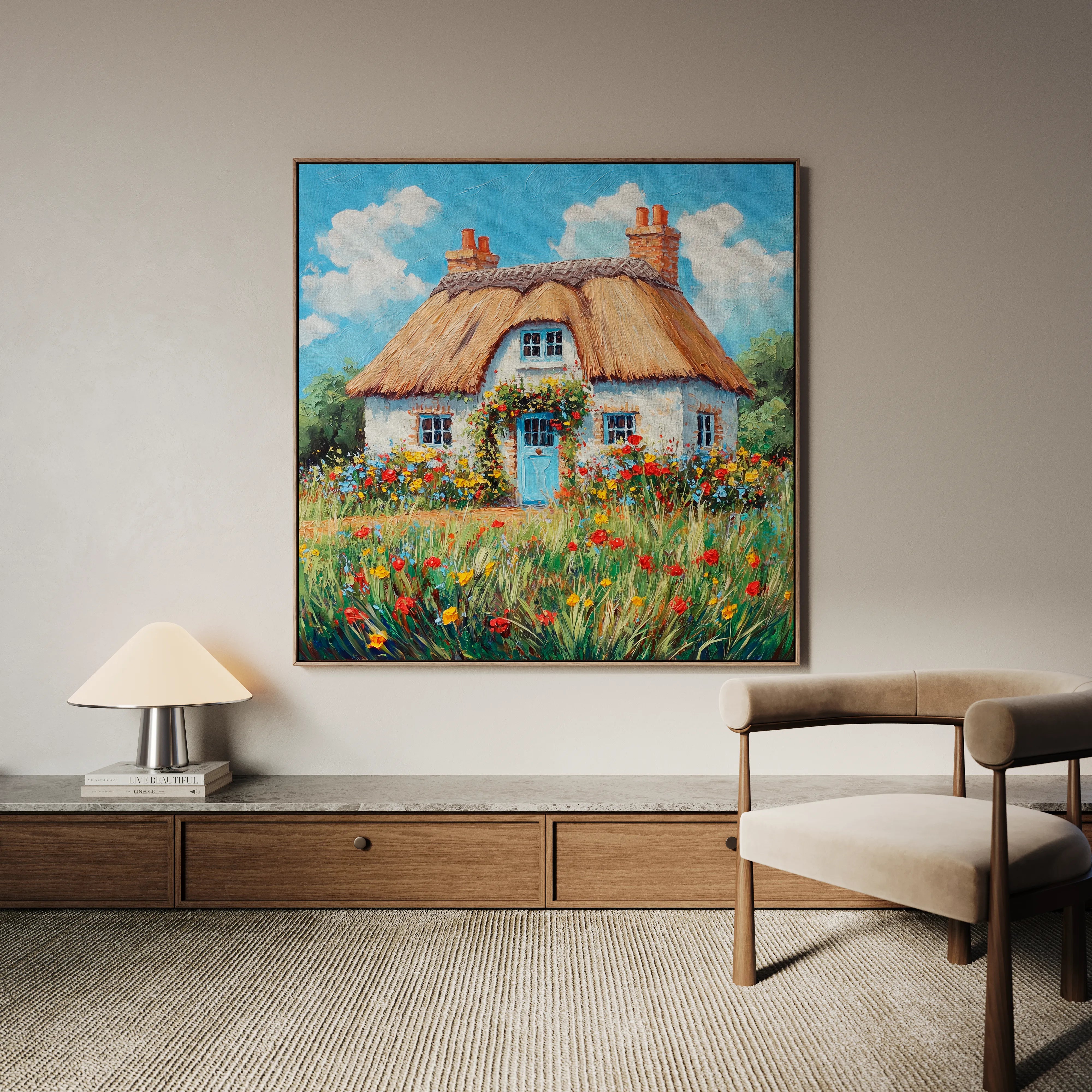 Landscape 420 Canvas Art 16" x 16" / 40 x 40 cm / Black