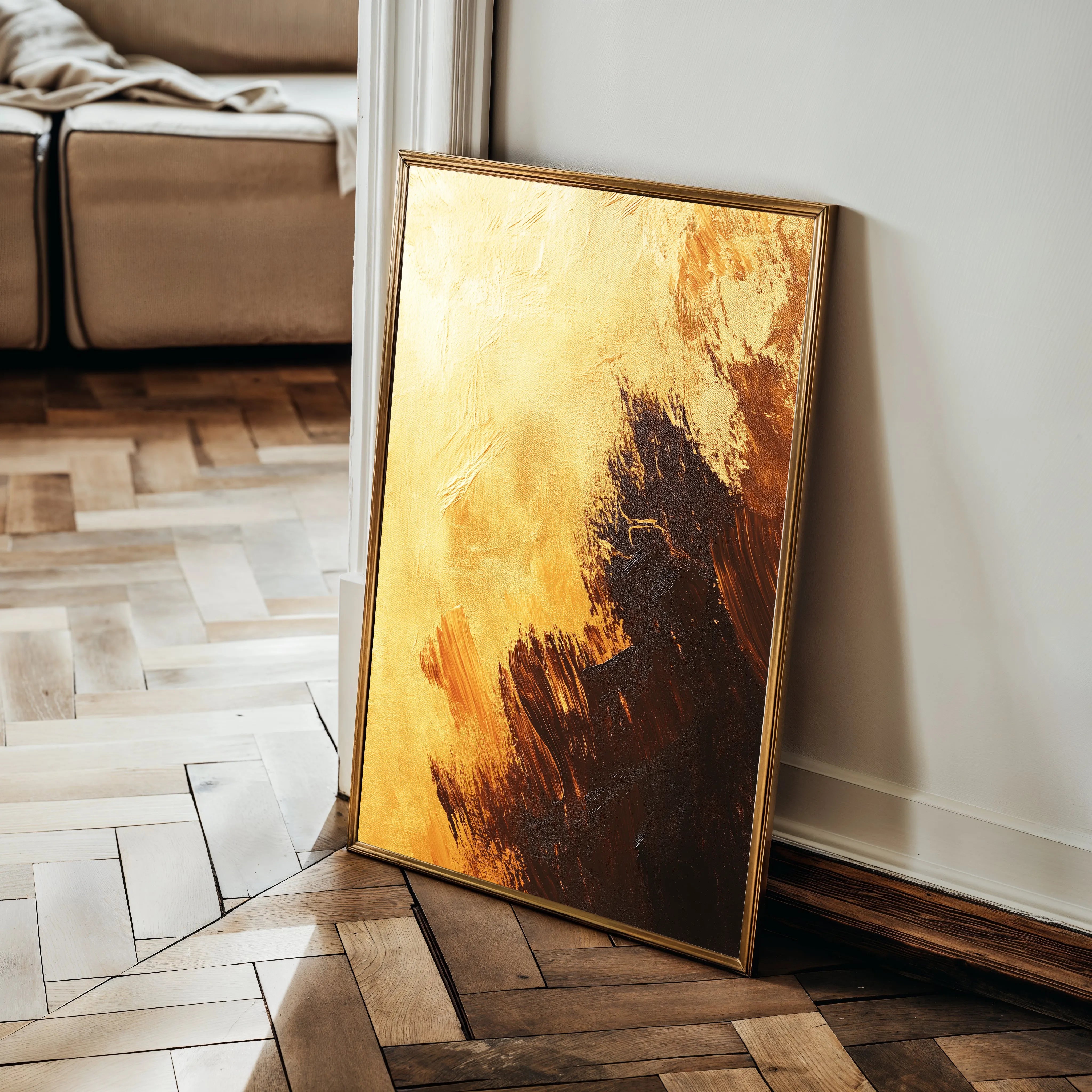 Abstract 421 Canvas Art 18" x 24" / 45 x 60 cm / Black