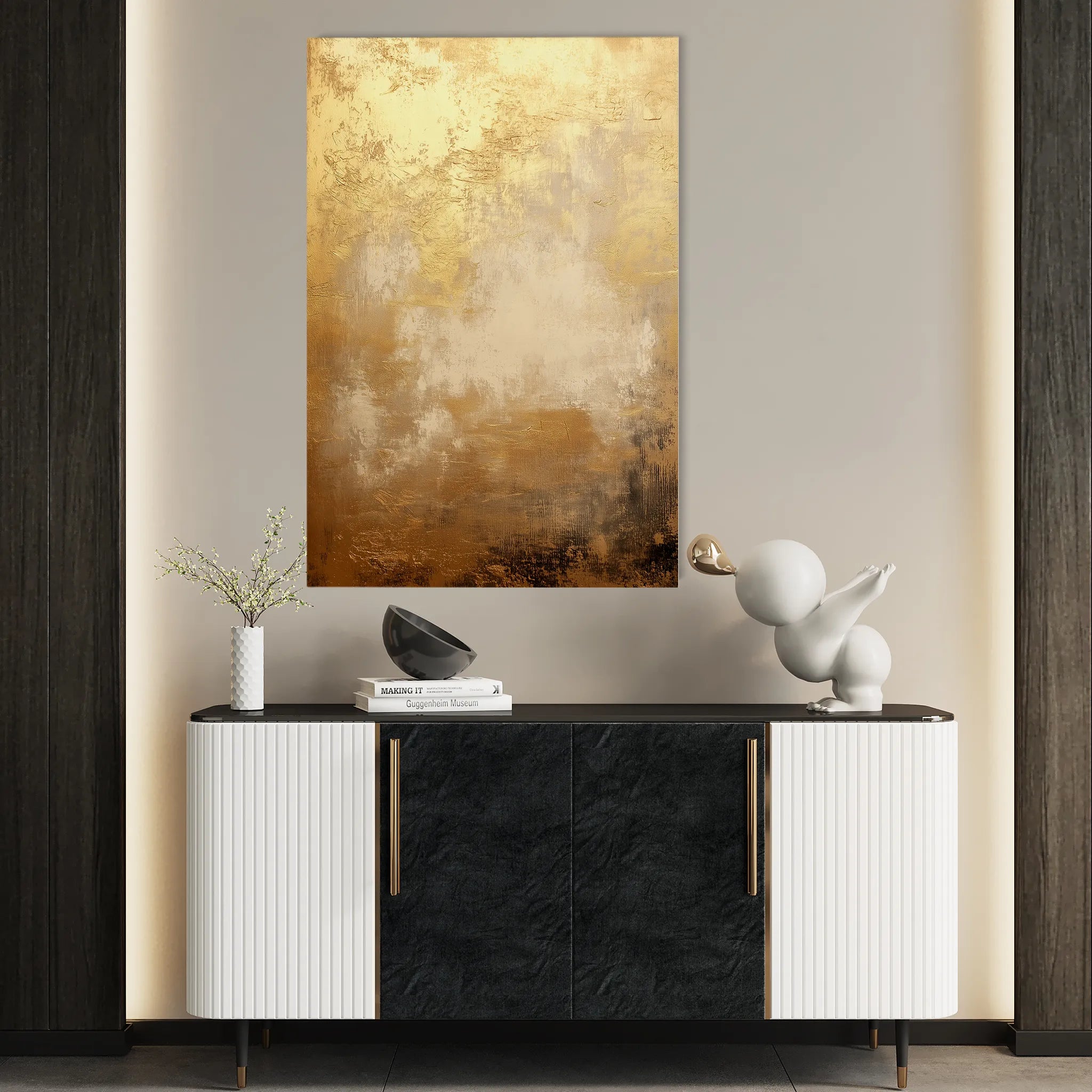 Abstract 422 Canvas Art 18" x 24" / 45 x 60 cm / Black