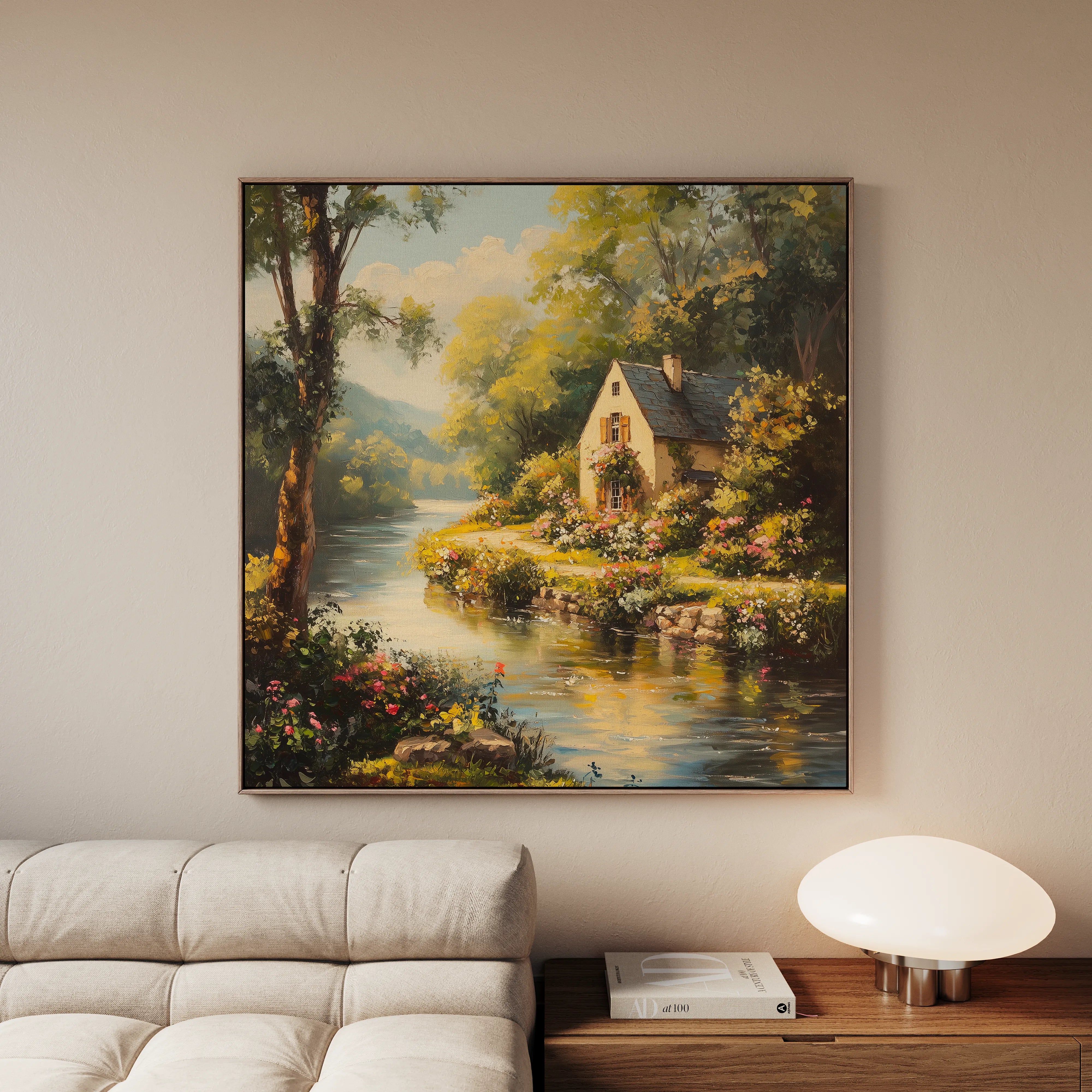 Landscape 425 Canvas Art 16" x 16" / 40 x 40 cm / Black