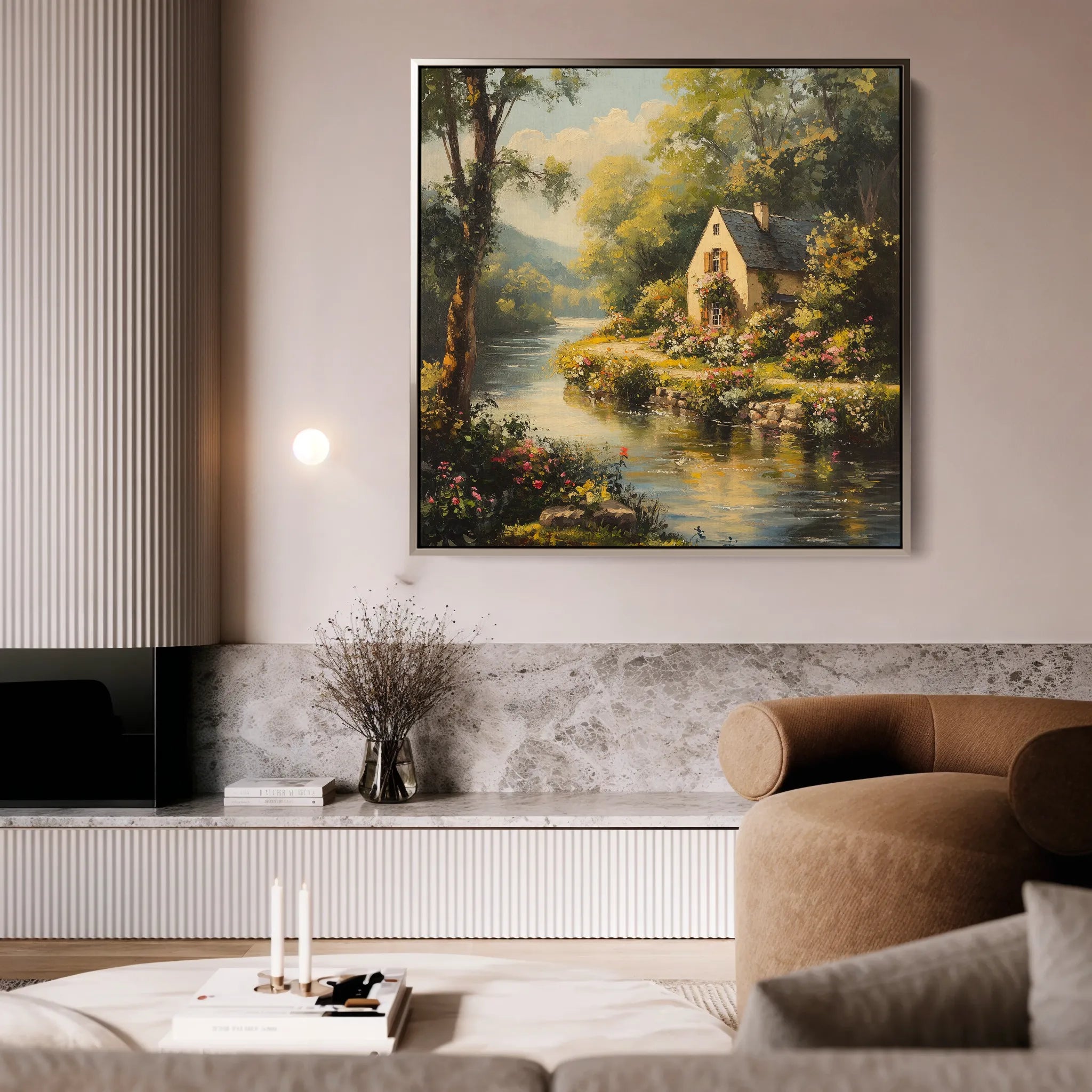 Landscape 425 Canvas Art 16" x 16" / 40 x 40 cm / Black