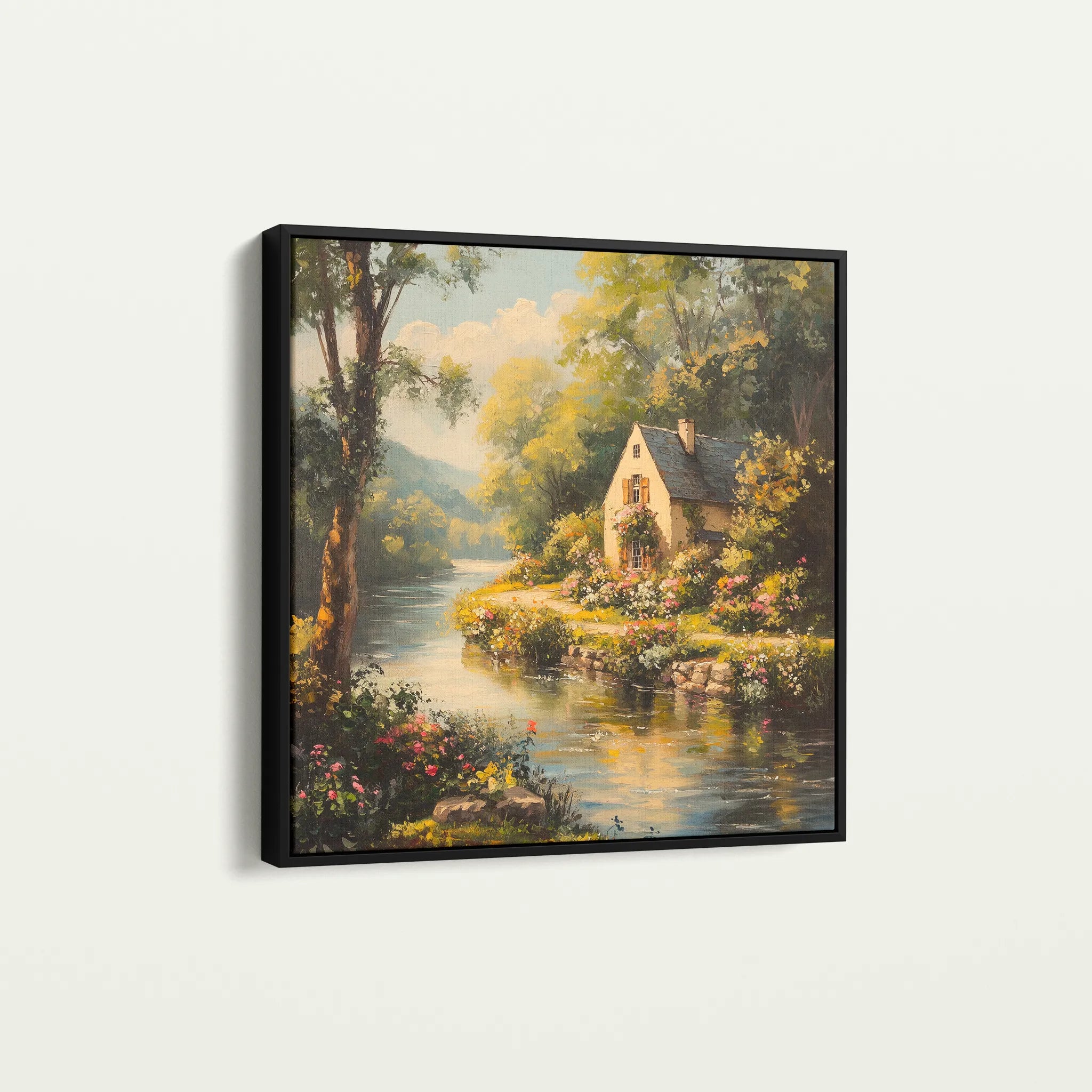 Landscape 425 Canvas Art 16" x 16" / 40 x 40 cm / Black