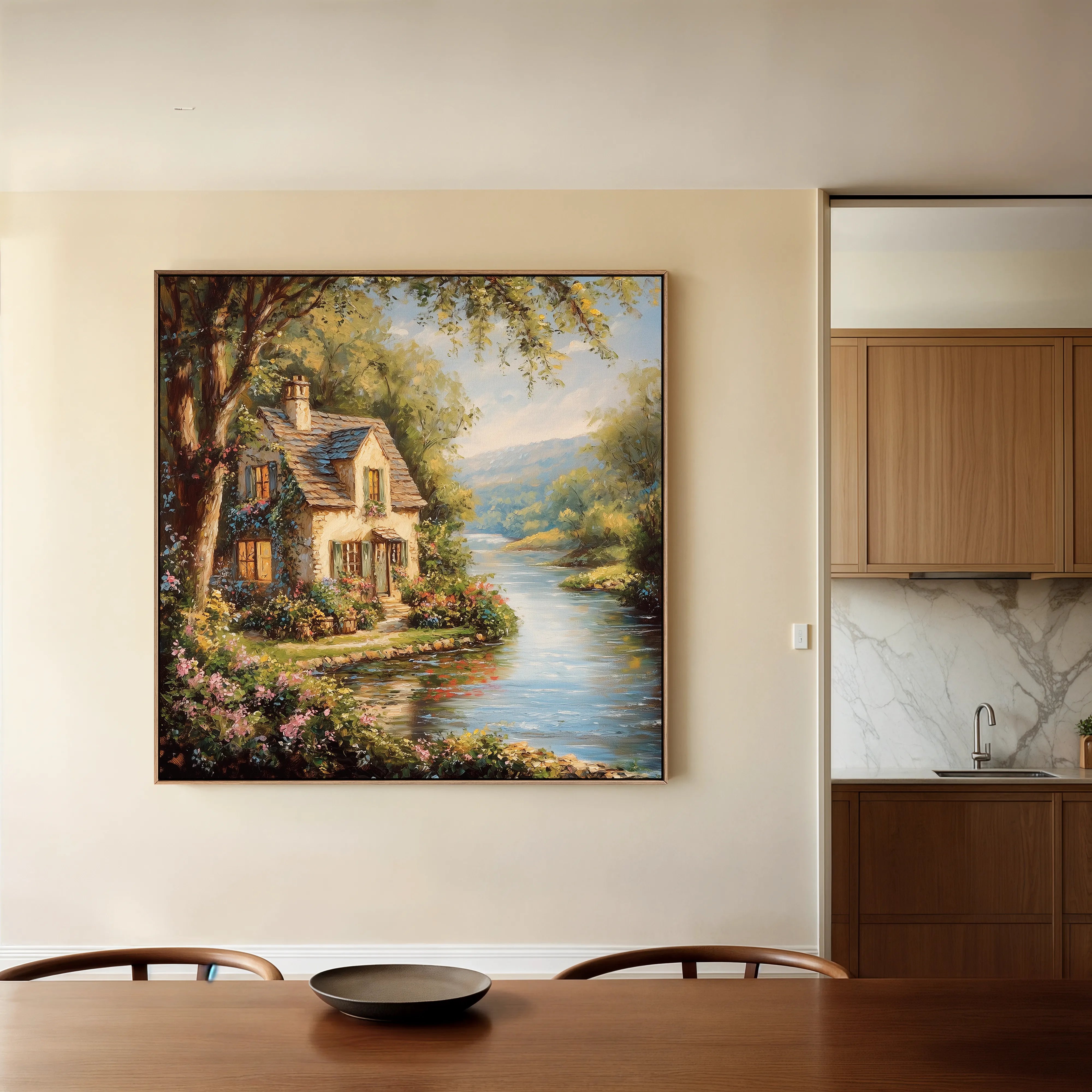 Landscape 426 Canvas Art 16" x 16" / 40 x 40 cm / Black