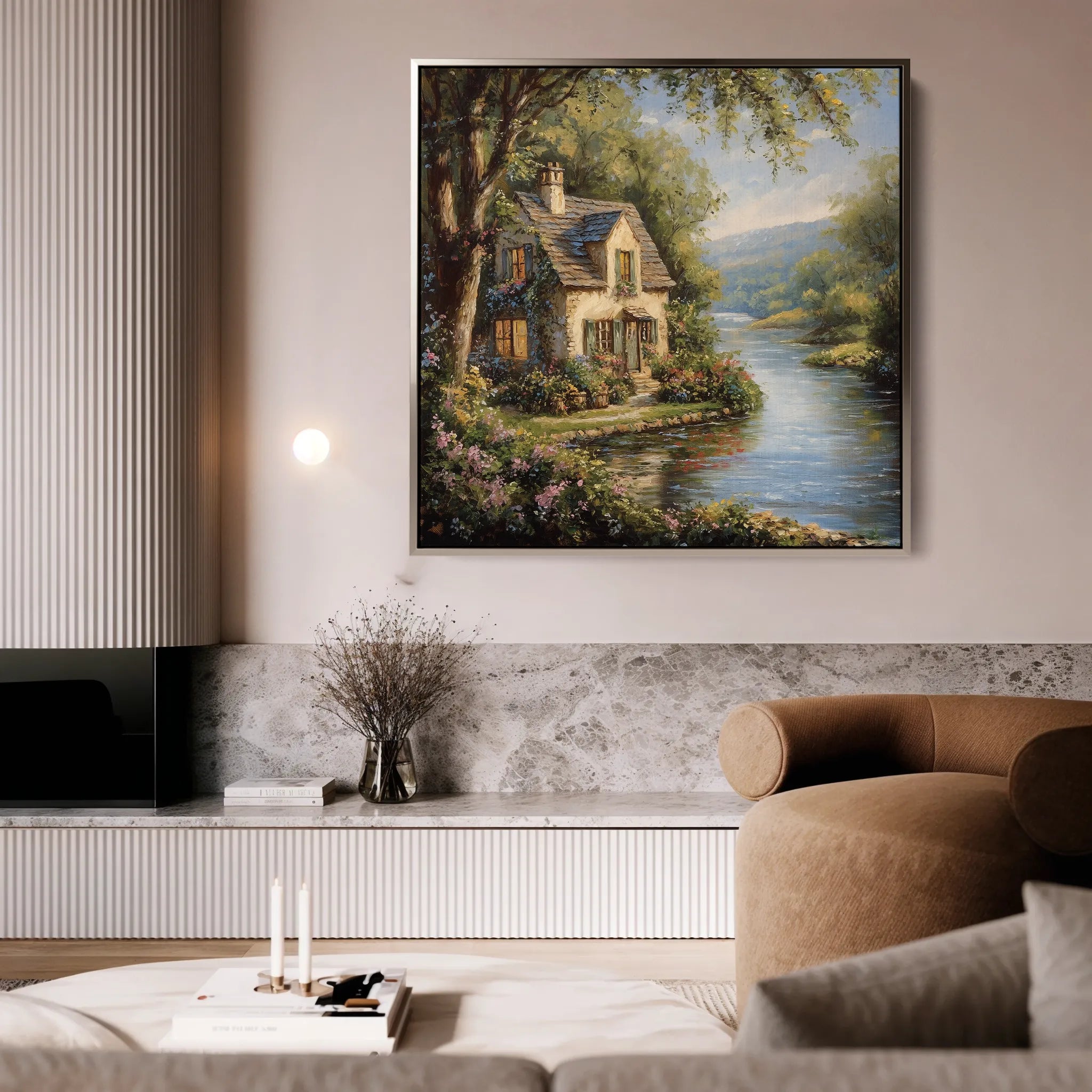 Landscape 426 Canvas Art 16" x 16" / 40 x 40 cm / Black