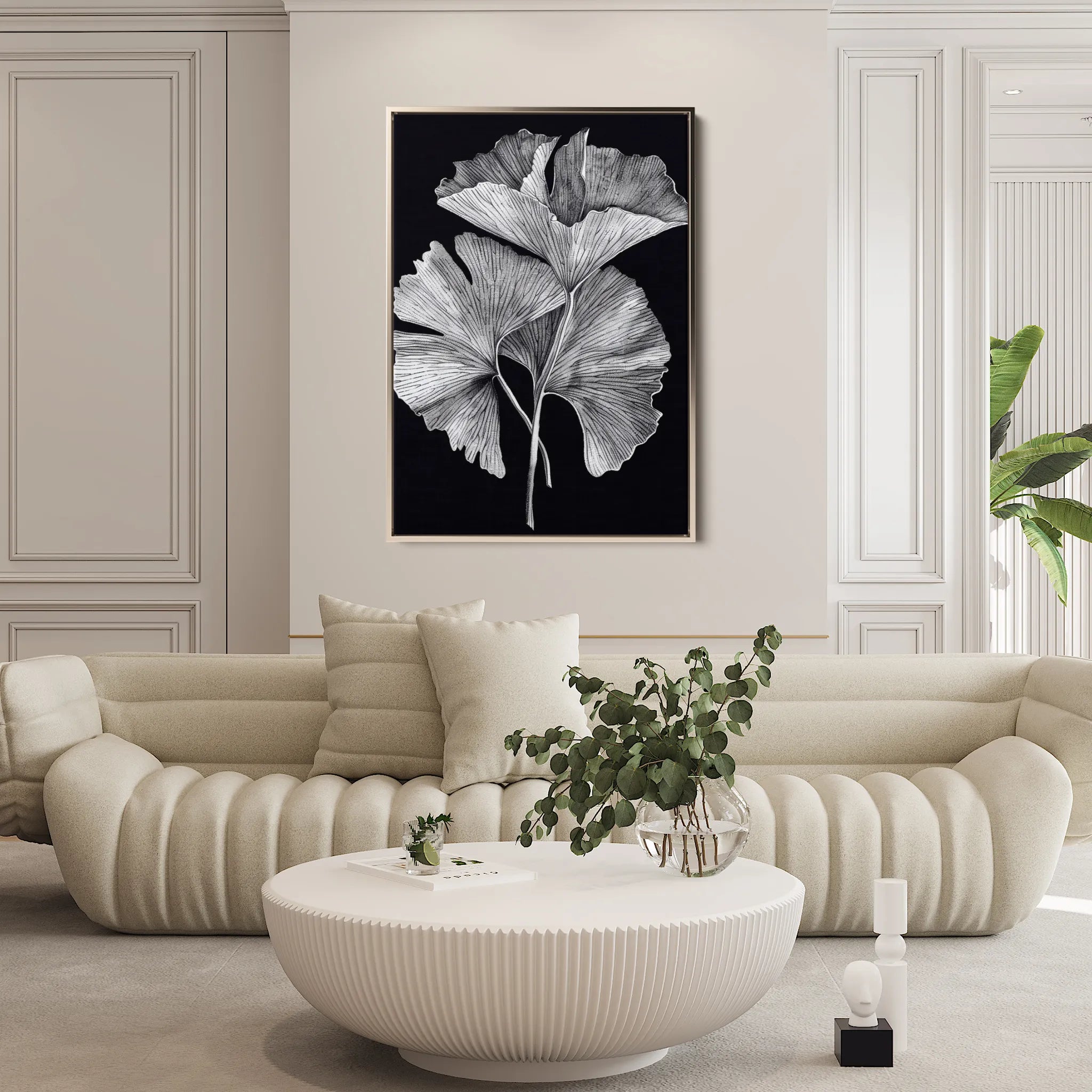 Floral 427 Canvas Art 18" x 24" / 45 x 60 cm / Black