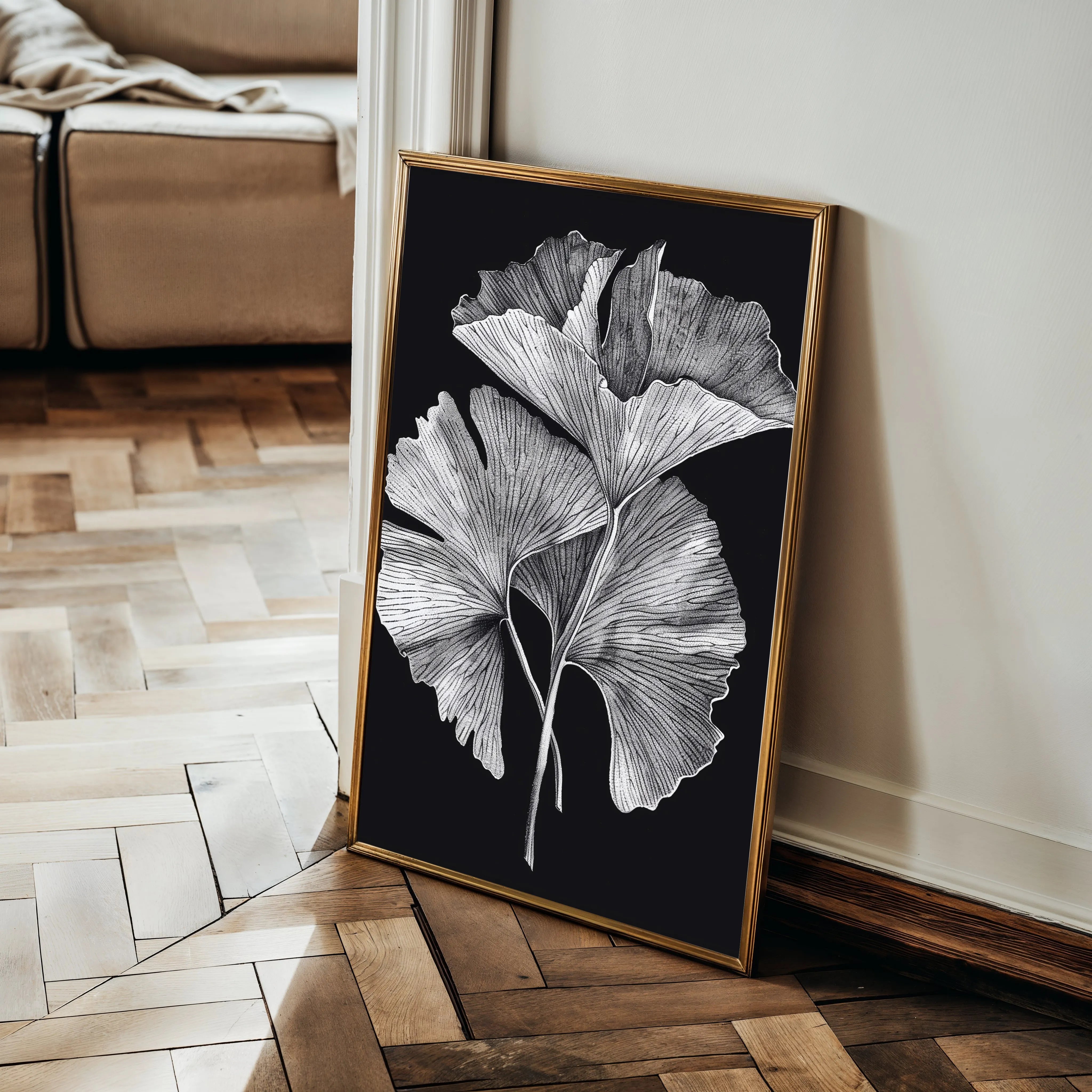 Floral 427 Canvas Art 18" x 24" / 45 x 60 cm / Black