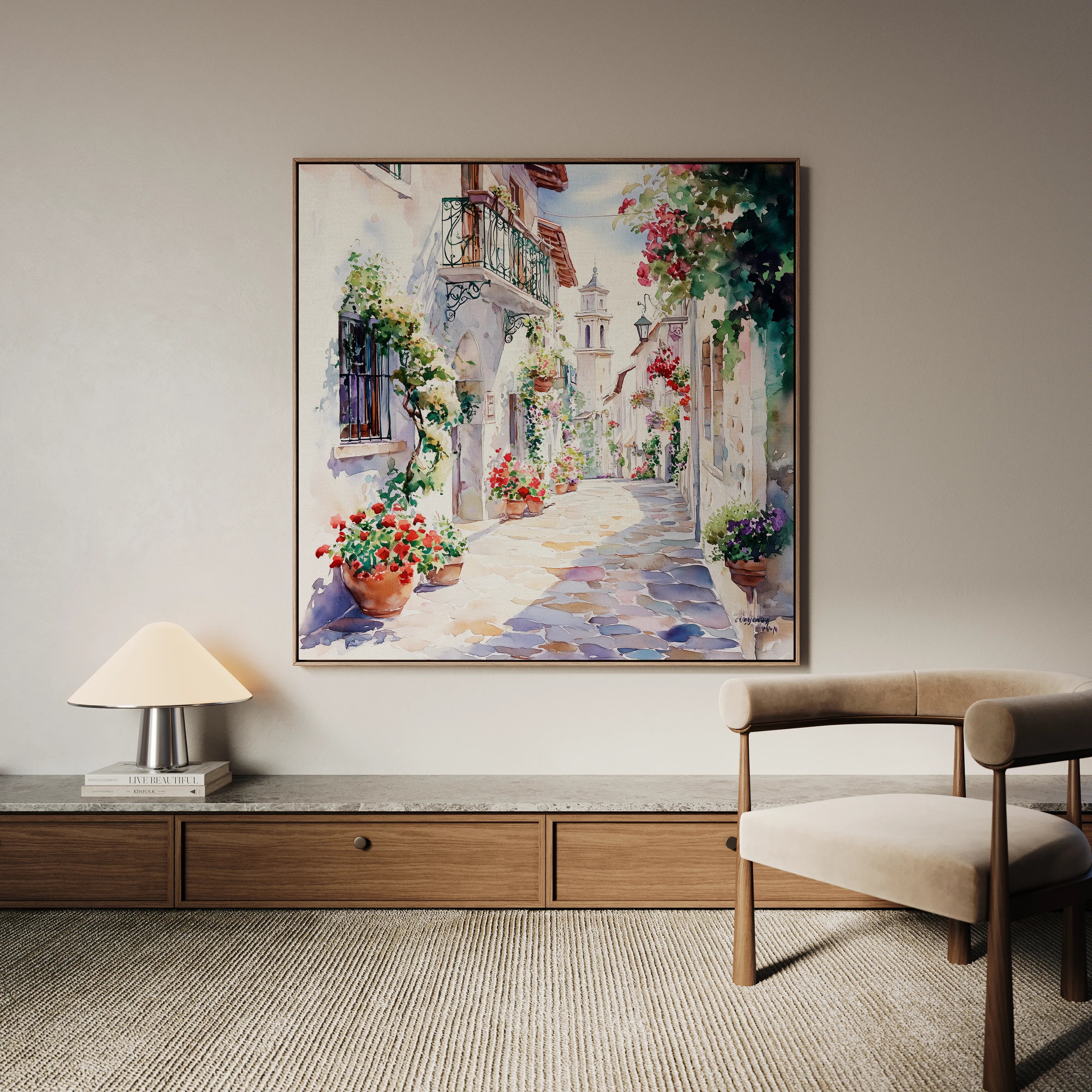 Landscape 430 Canvas Art 16" x 16" / 40 x 40 cm / Black