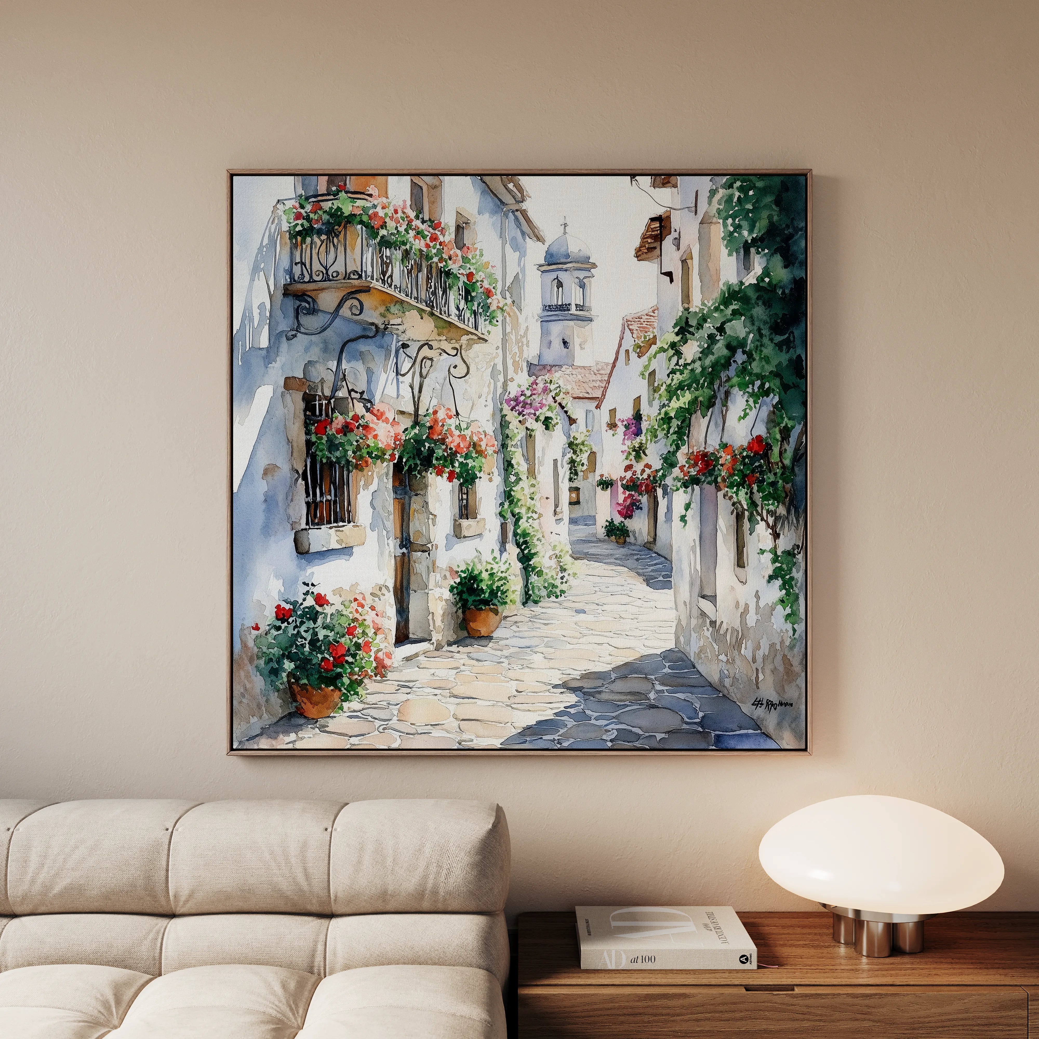 Landscape 431 Canvas Art 16" x 16" / 40 x 40 cm / Black