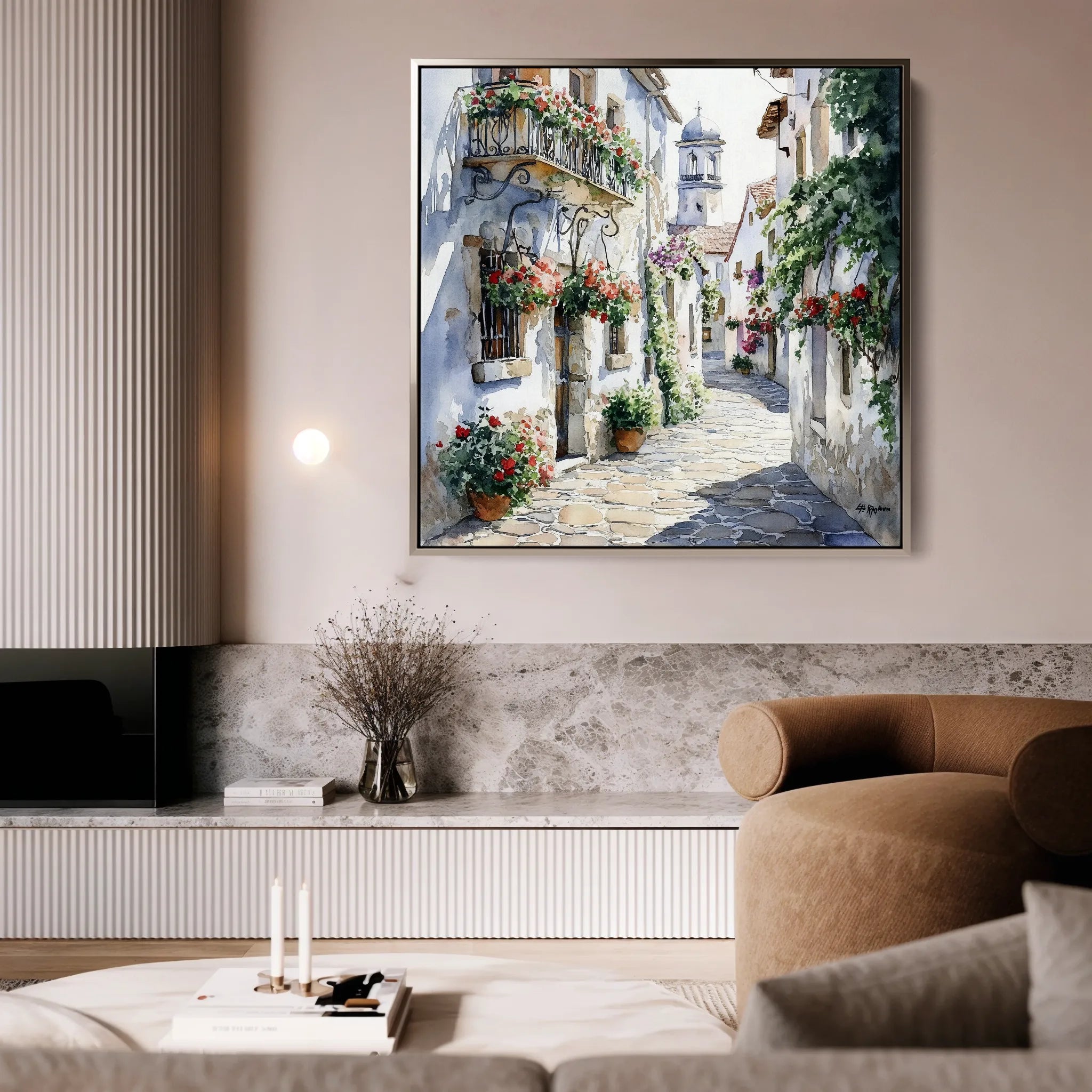 Landscape 431 Canvas Art 16" x 16" / 40 x 40 cm / Black