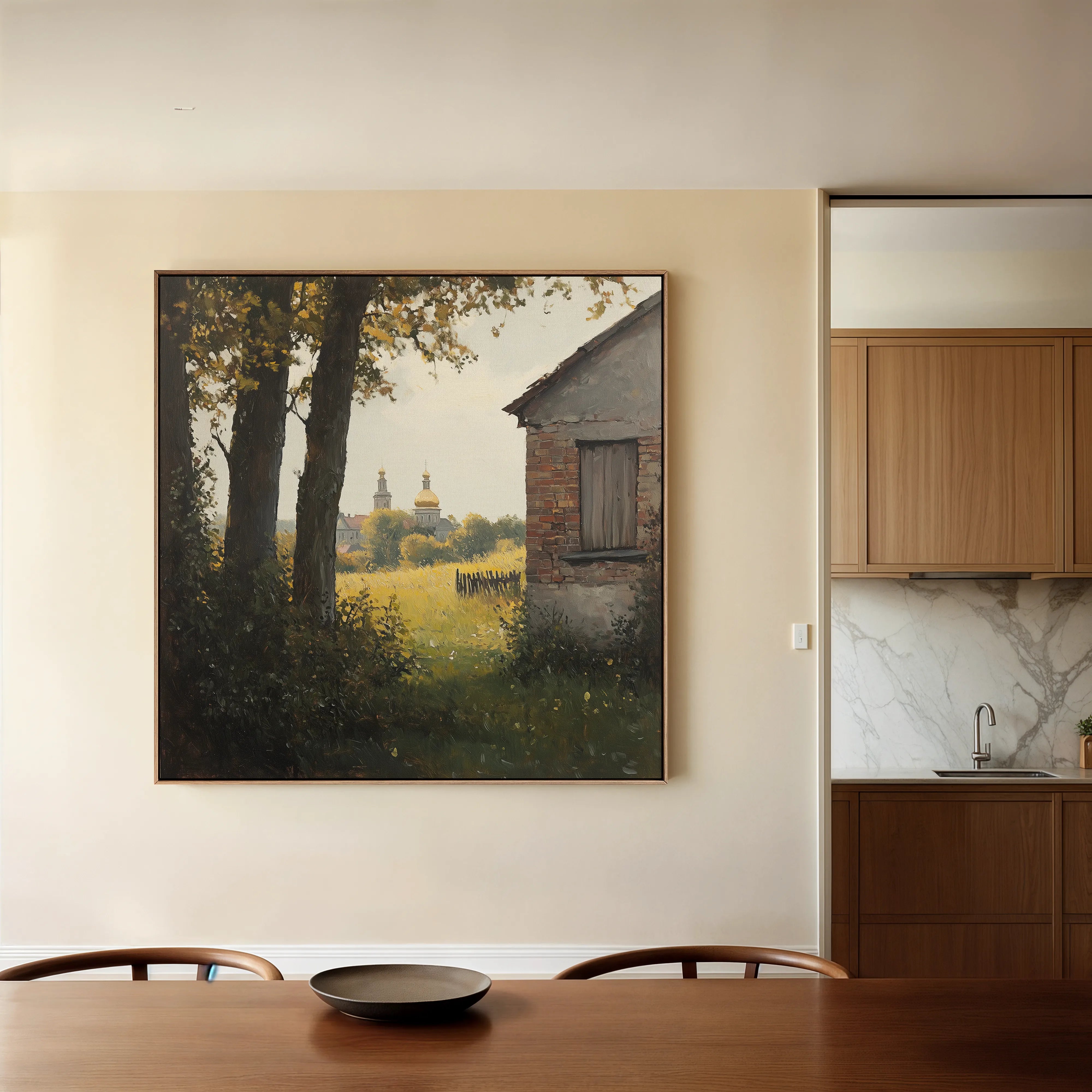 Landscape 432 Canvas Art 16" x 16" / 40 x 40 cm / Black