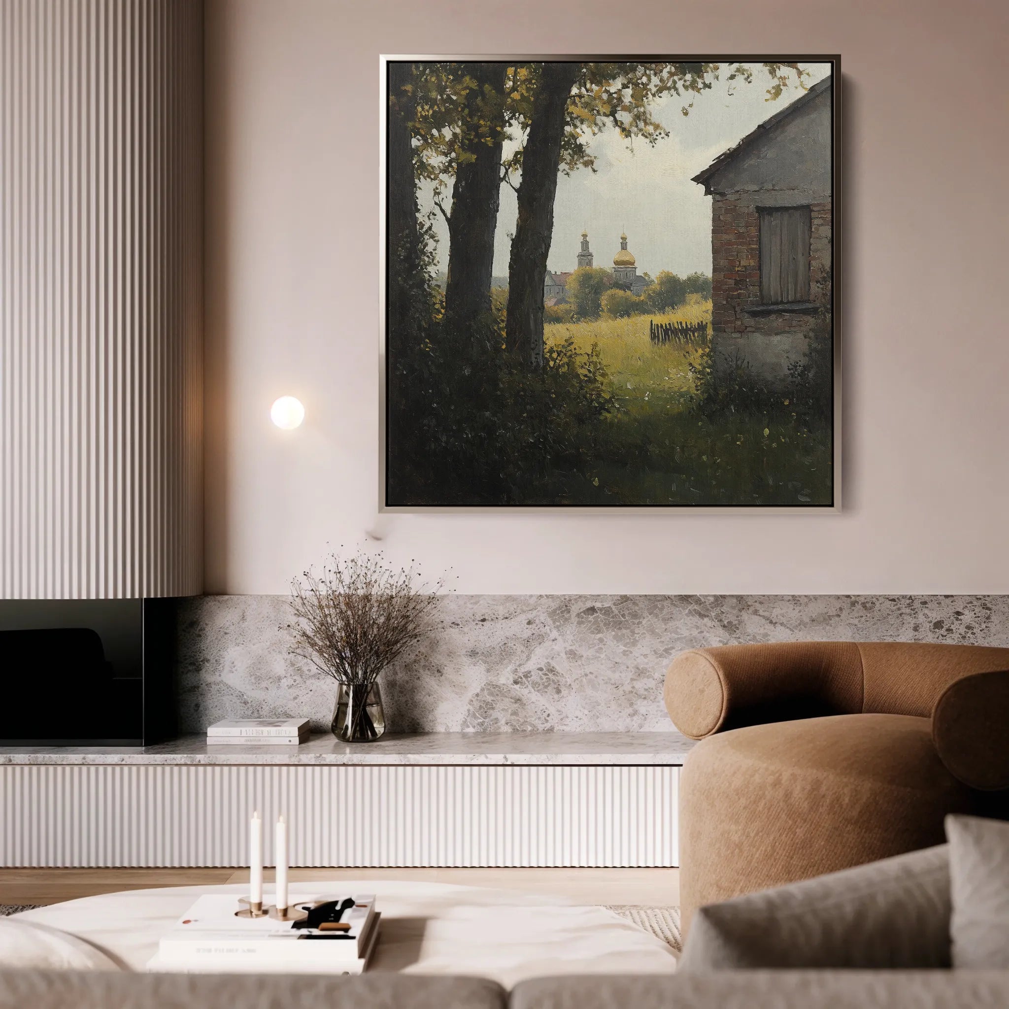 Landscape 432 Canvas Art 16" x 16" / 40 x 40 cm / Black