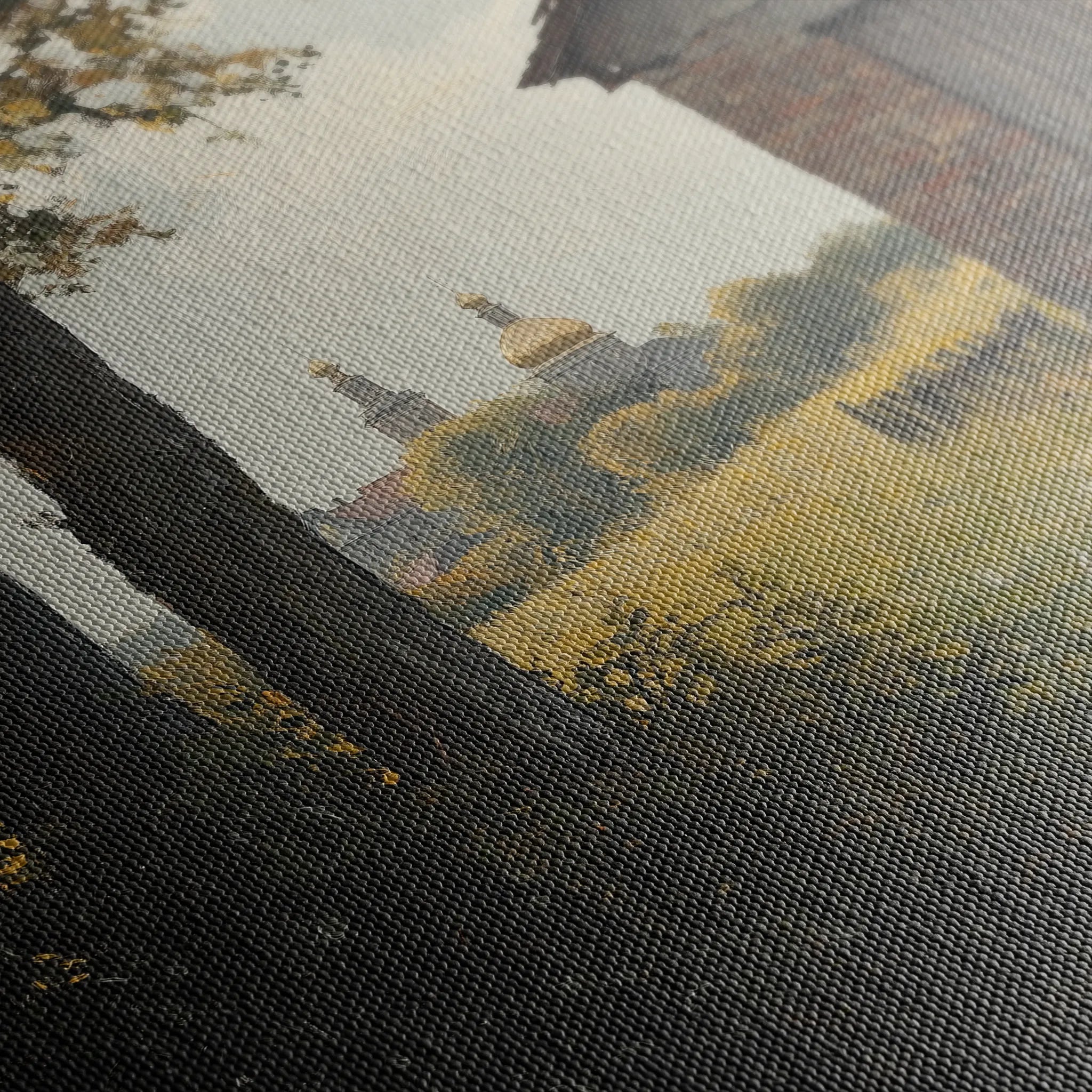 Landscape 432 Canvas Art 16" x 16" / 40 x 40 cm / Black