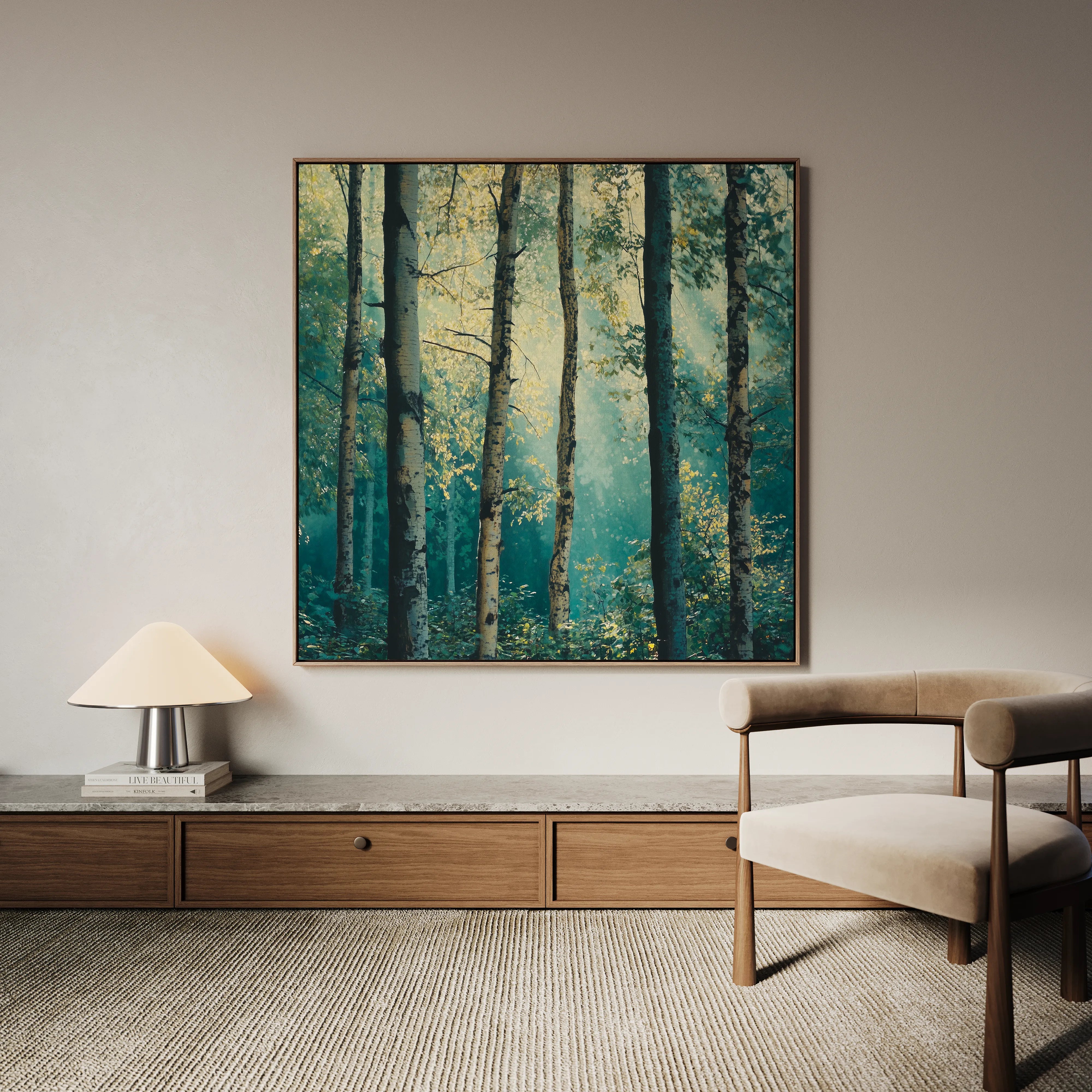 Landscape 439 Canvas Art 16" x 16" / 40 x 40 cm / Black
