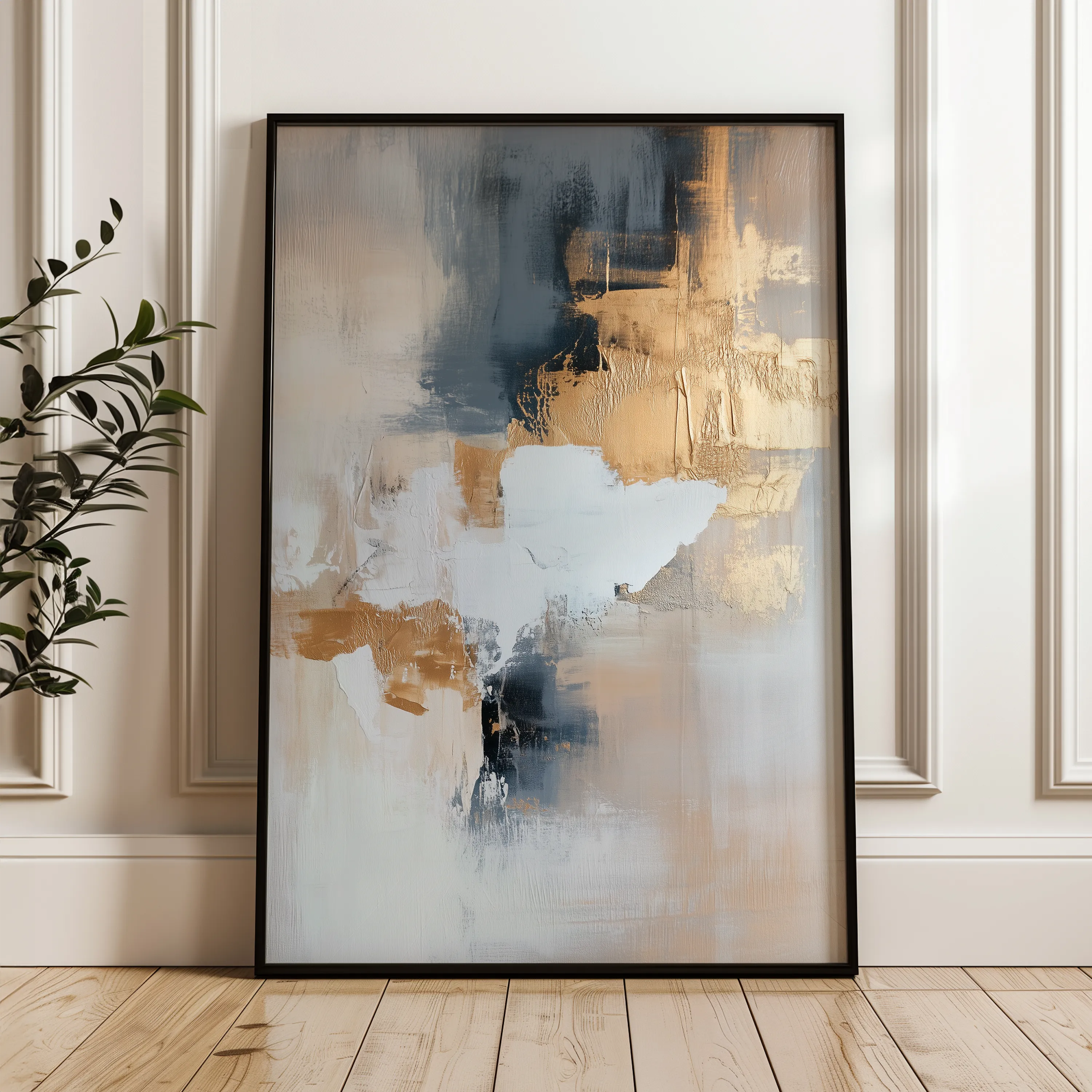 Abstract 440 Canvas Art 18" x 24" / 45 x 60 cm / Black
