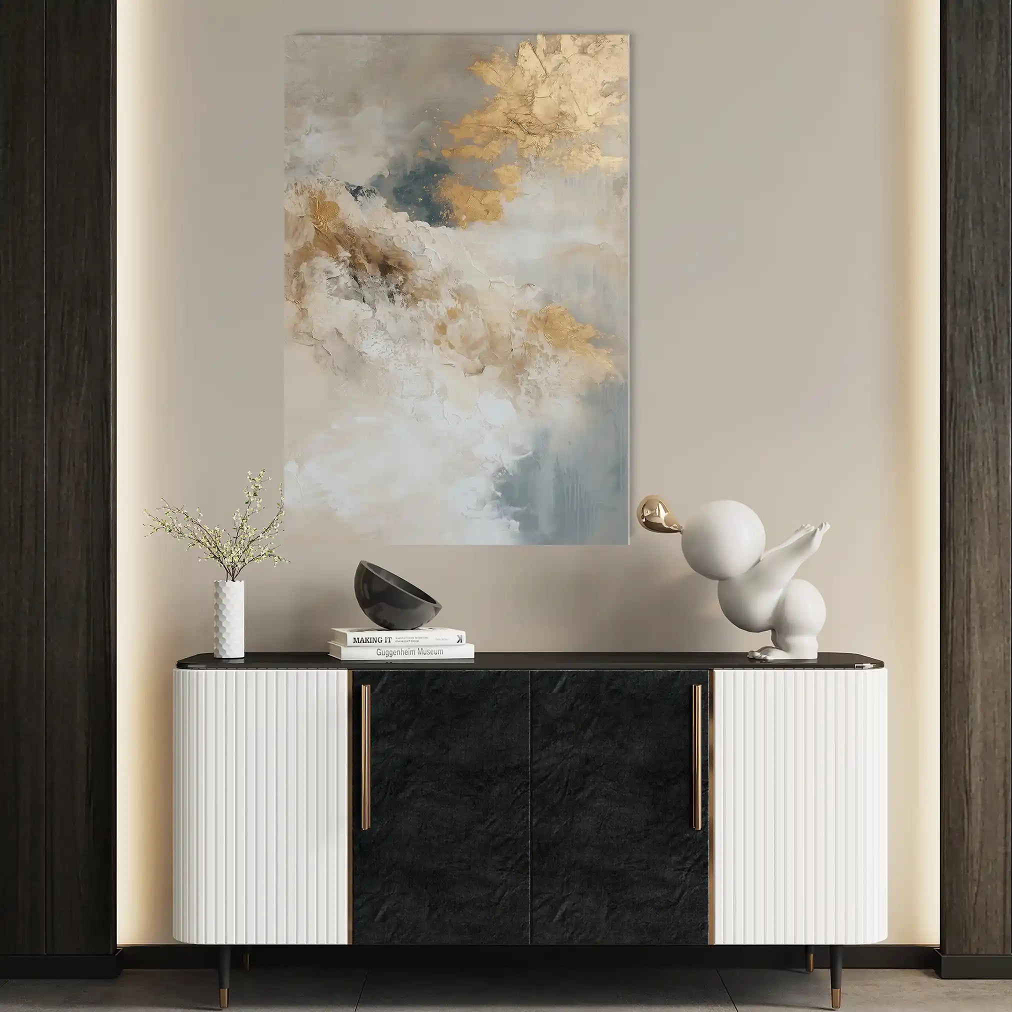 Abstract 441 Canvas Art 18" x 24" / 45 x 60 cm / Black
