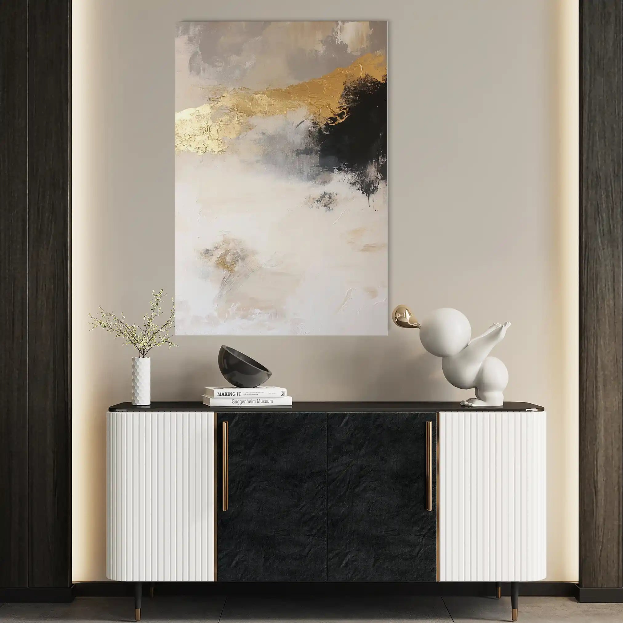 Abstract 442 Canvas Art 18" x 24" / 45 x 60 cm / Black