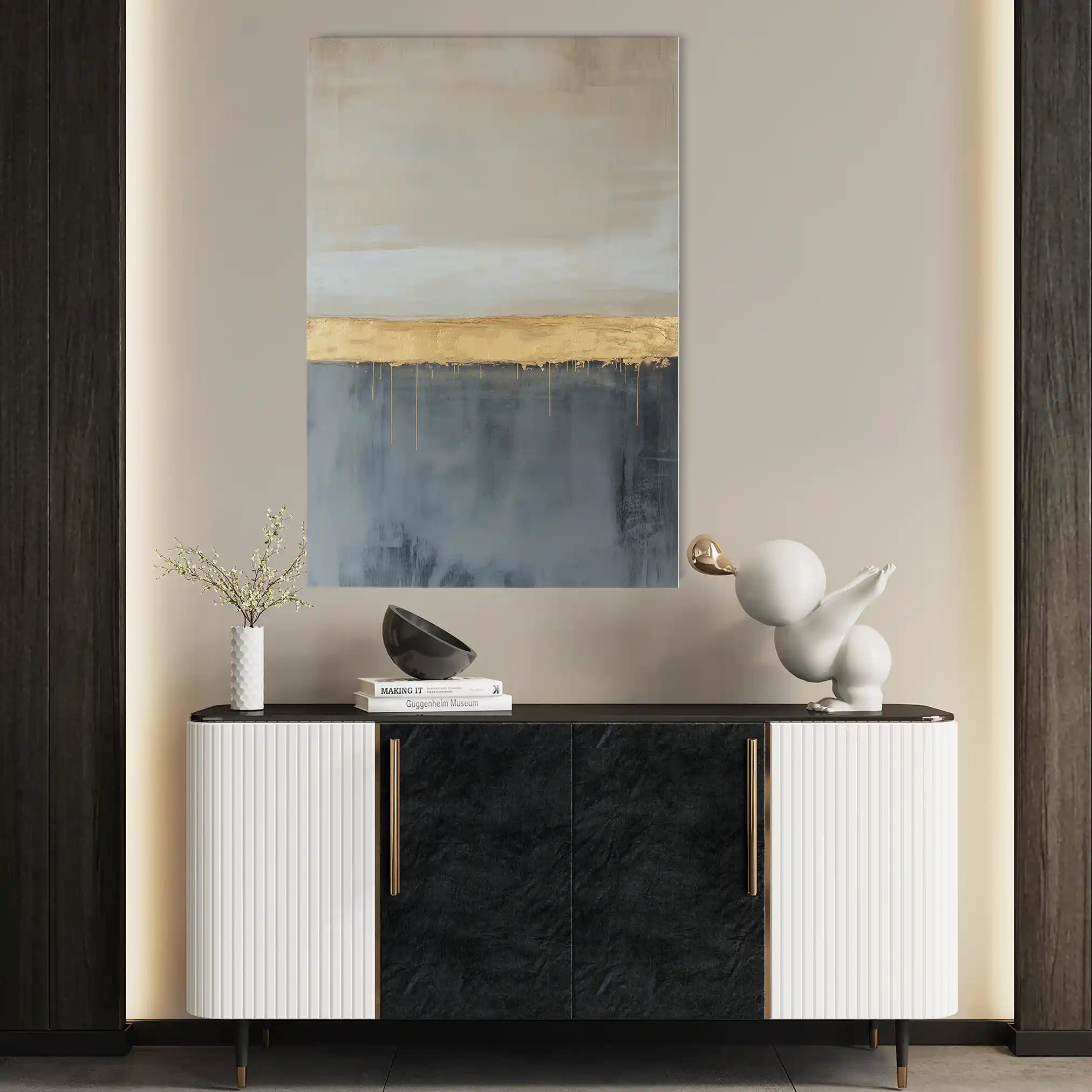 Abstract 445 Canvas Art 18" x 24" / 45 x 60 cm / Black