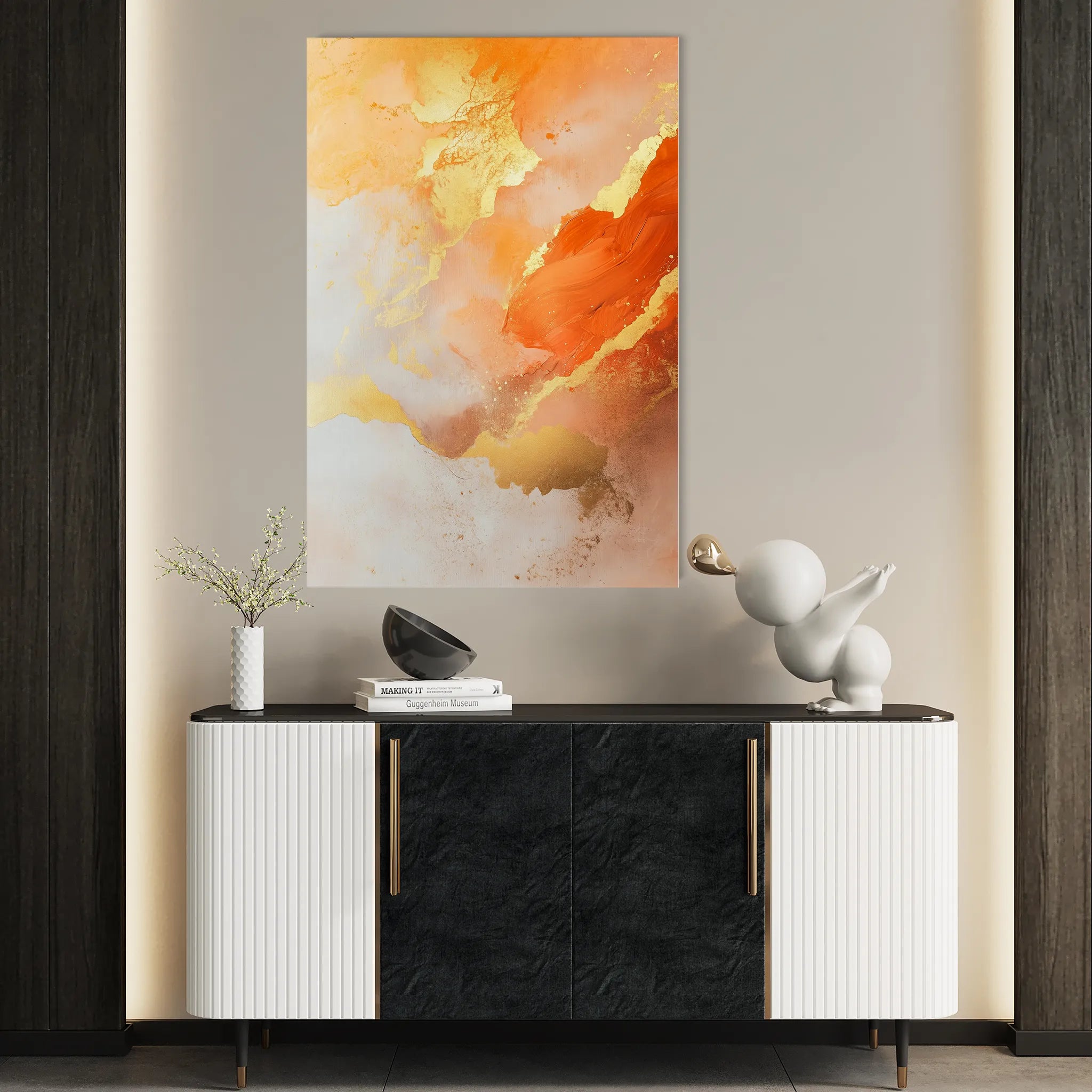 Abstract 446 Canvas Art 18" x 24" / 45 x 60 cm / Black