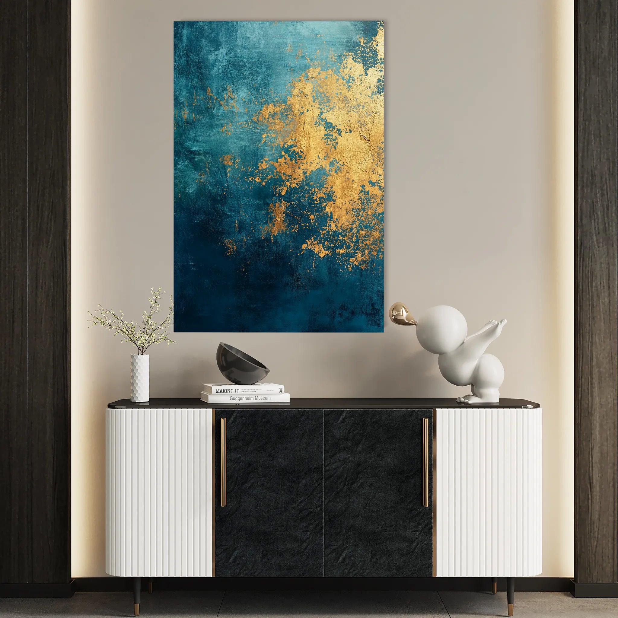 Abstract 453 Canvas Art 18" x 24" / 45 x 60 cm / Black