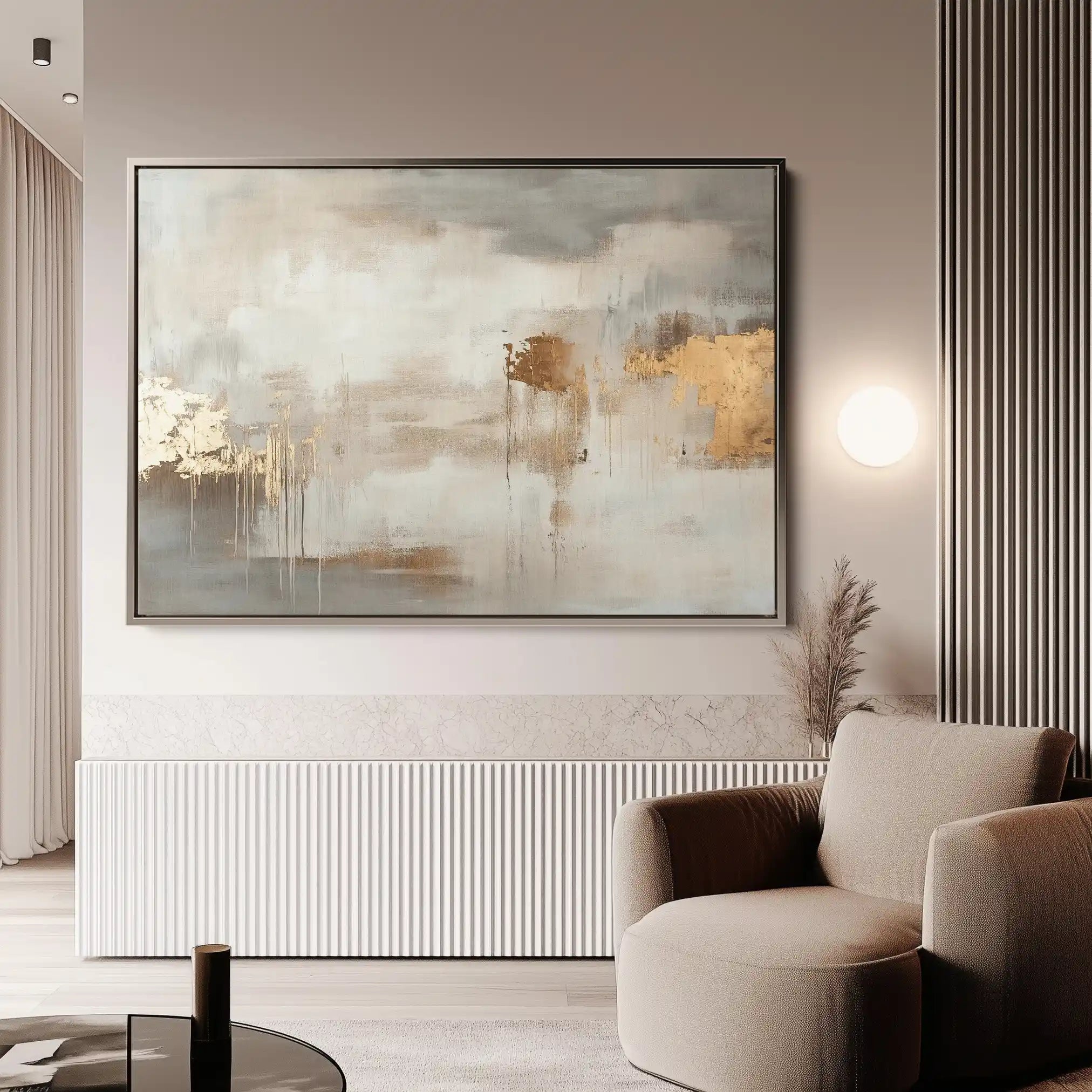Abstract 465 Canvas Art 18" x 24" / 45 x 60 cm / Black