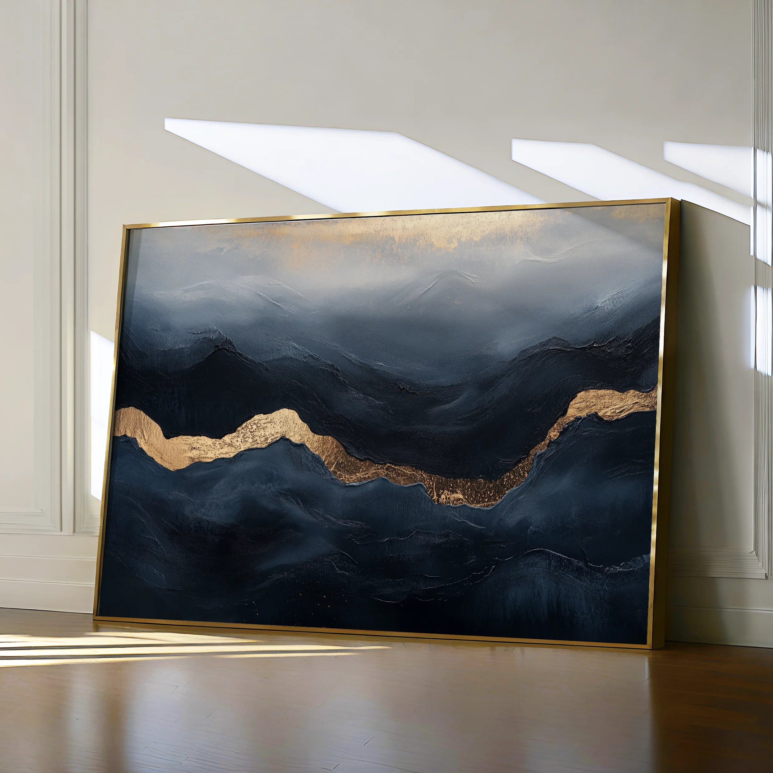 Abstract 470 Canvas Art 18" x 24" / 45 x 60 cm / Black