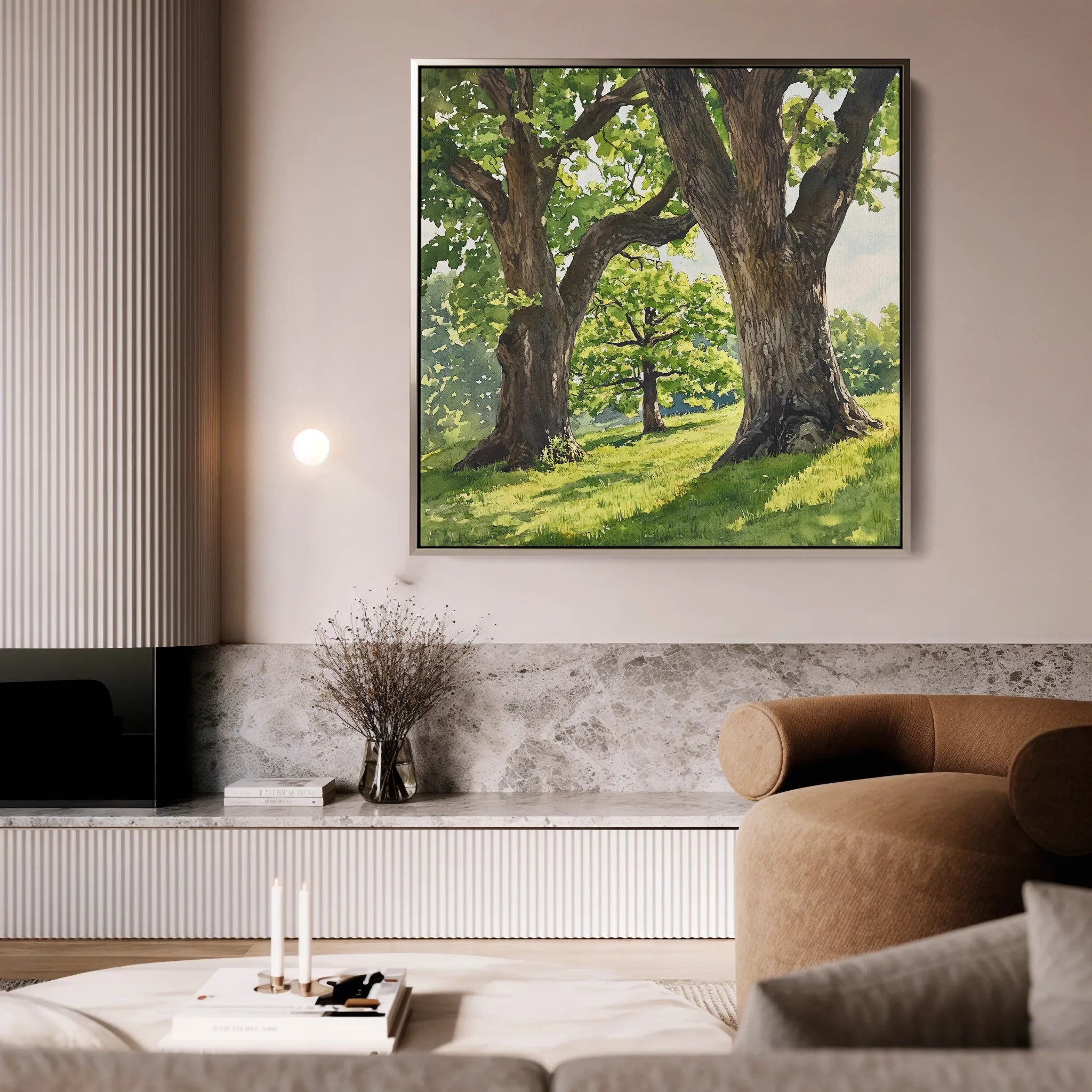 Landscape 478 Canvas Art 16" x 16" / 40 x 40 cm / Black