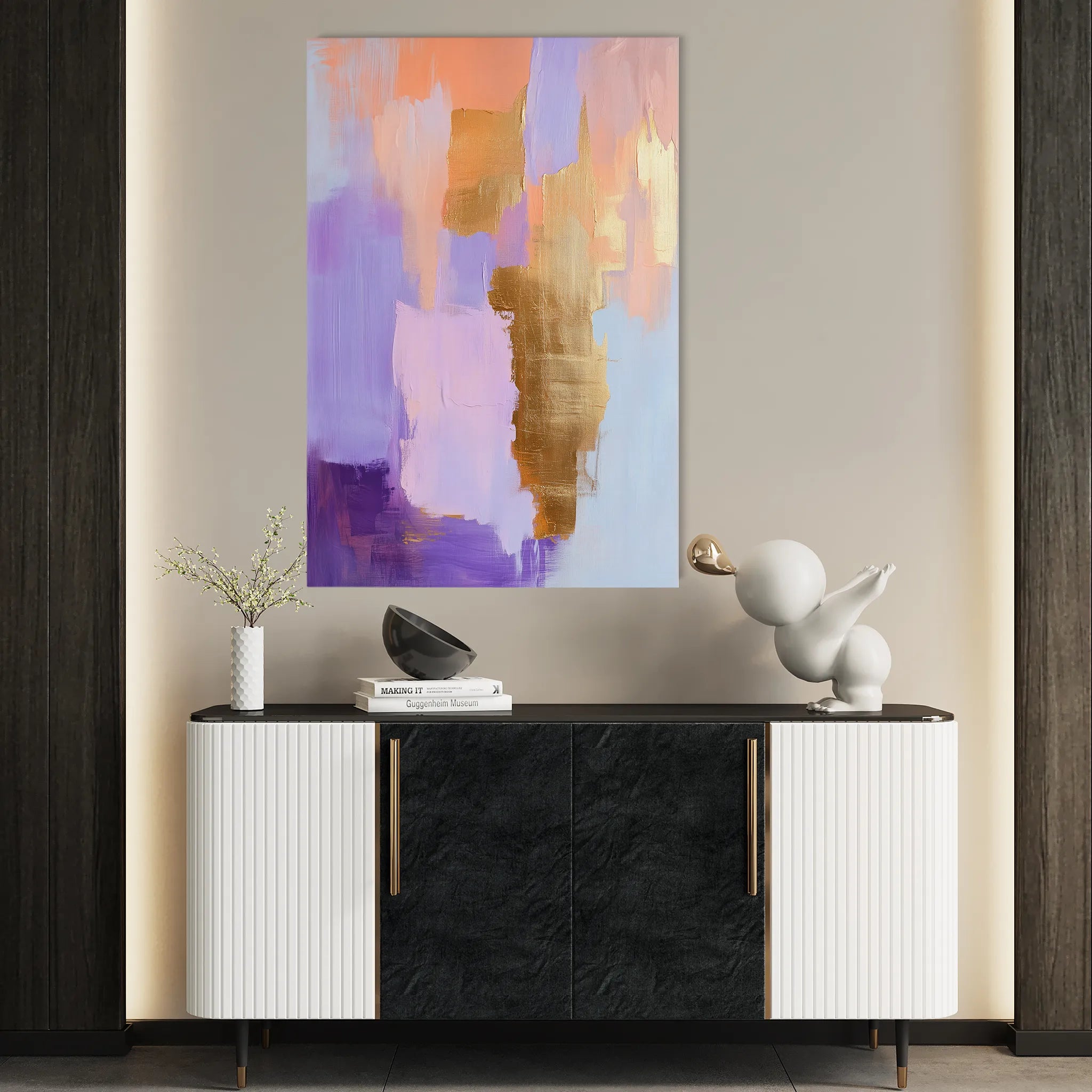 Abstract 482 Canvas Art 18" x 24" / 45 x 60 cm / Black