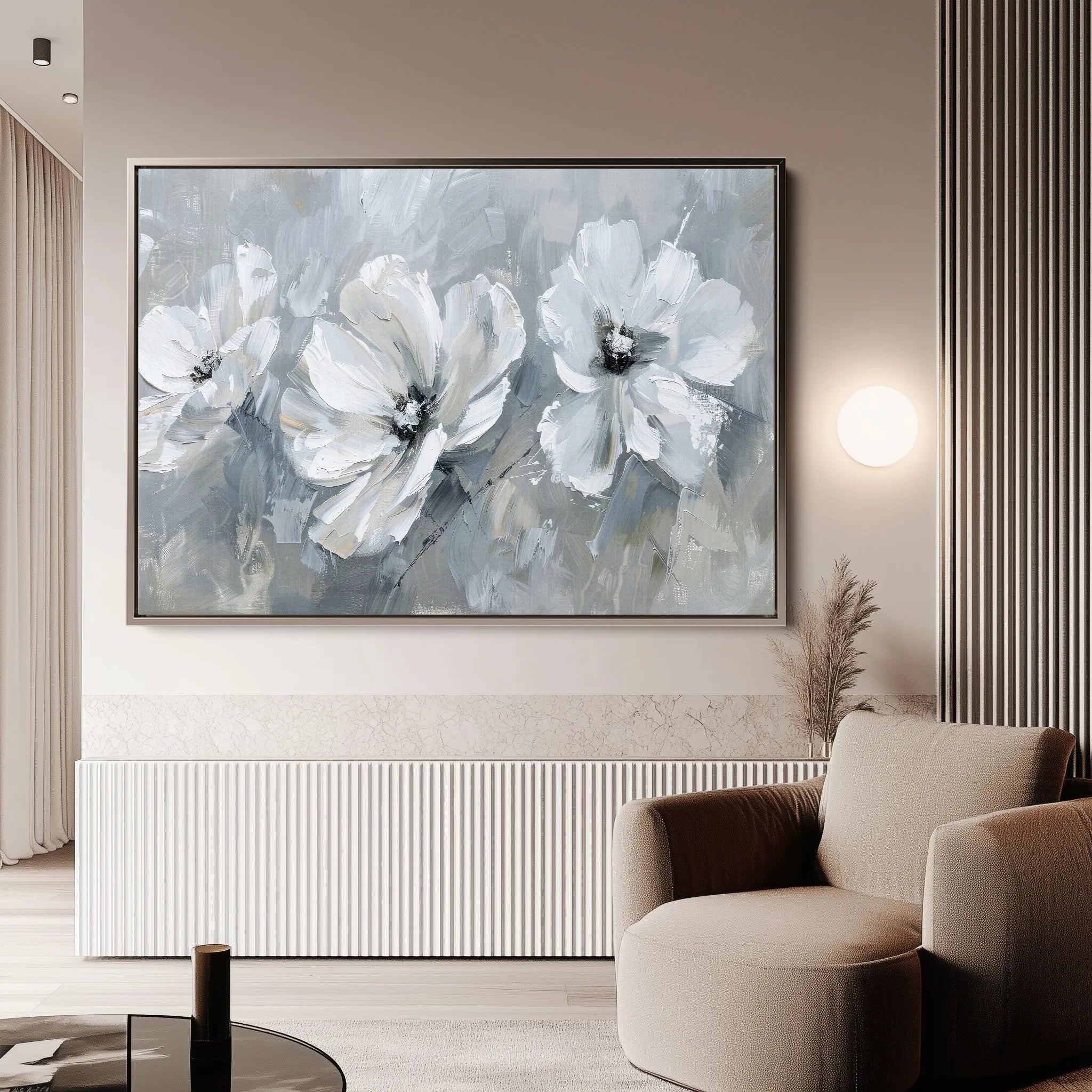 Floral 496 Canvas Art 18" x 24" / 45 x 60 cm / Black